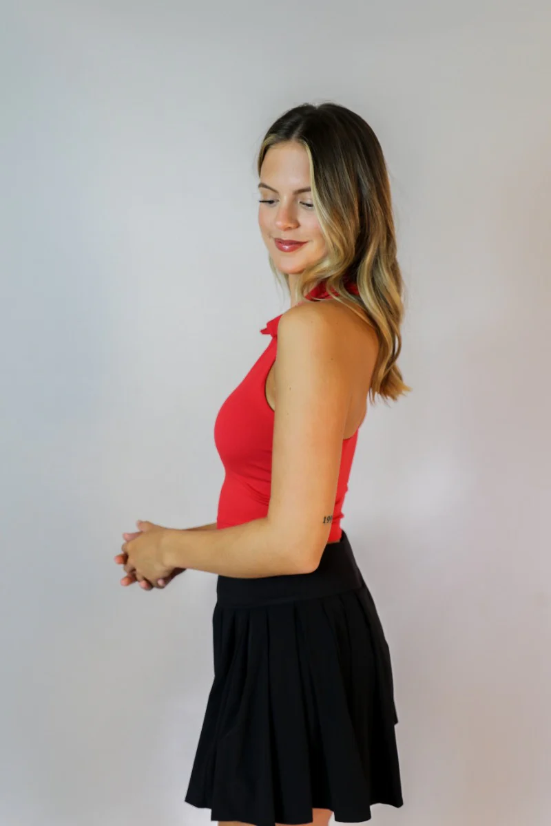 Jada Red Cropped Racerback Tank Top - Image 5