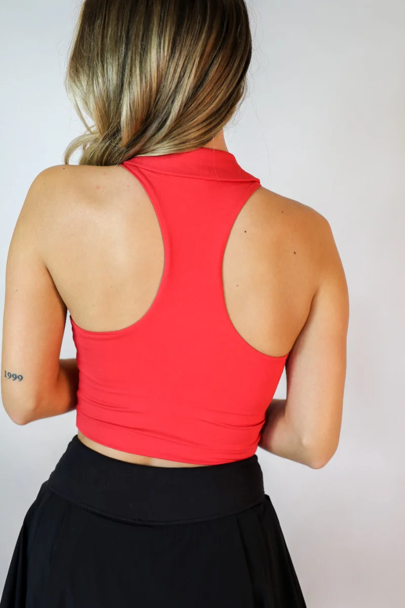 Jada Red Cropped Racerback Tank Top - Image 6