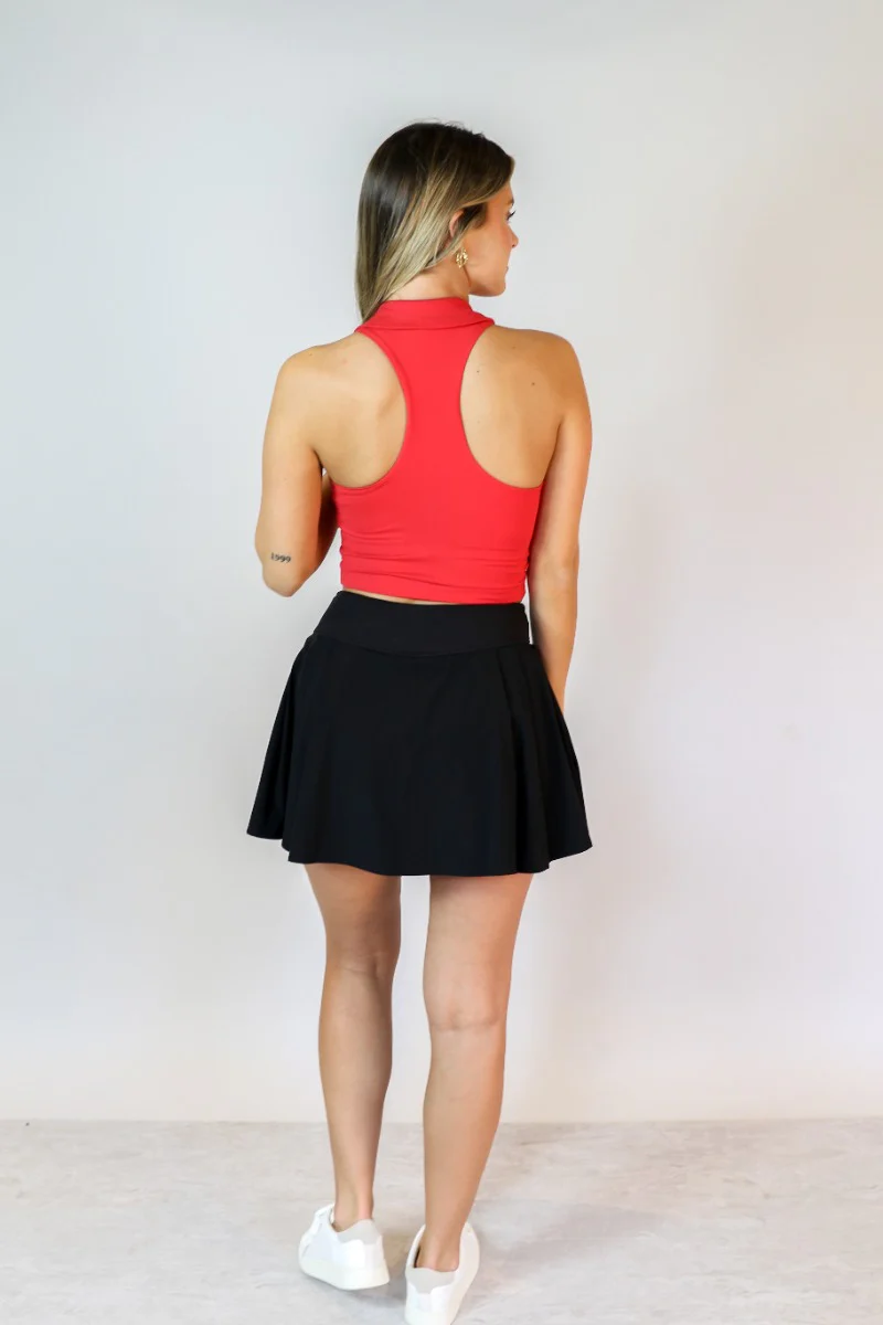 Jada Red Cropped Racerback Tank Top - Image 7