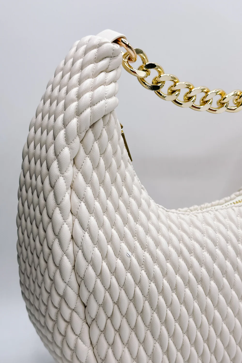 Jade Cream & Gold Chain Strap Purse - Image 4