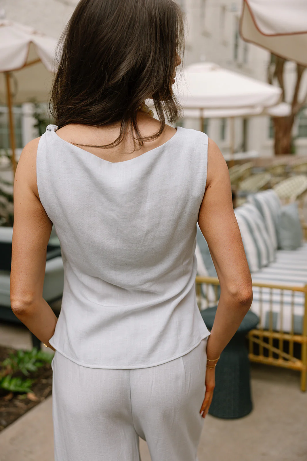 Jade Light Grey Cowl Neckline Tank - Image 4