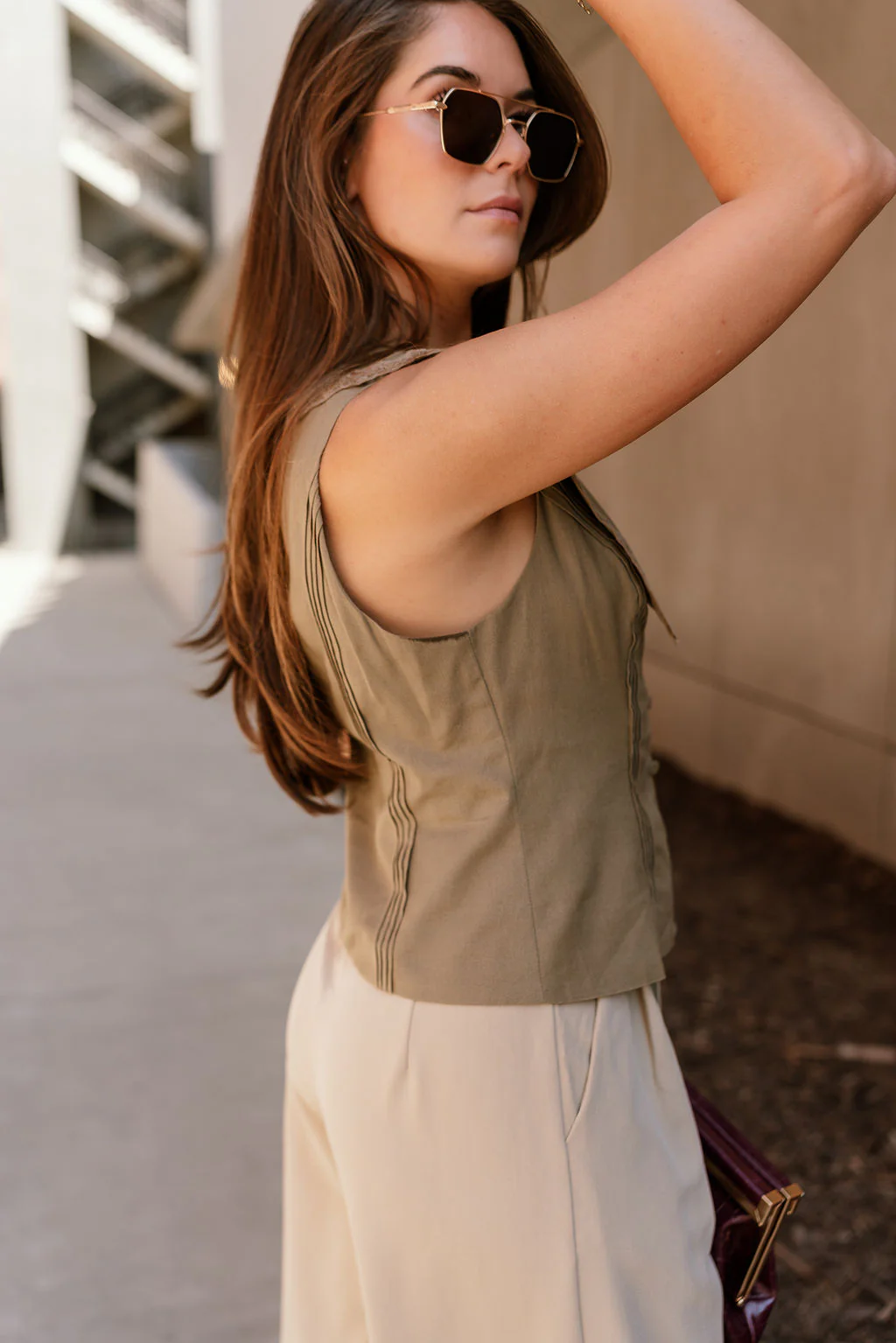 Jade Light Olive Lace Collar Vest - Image 7