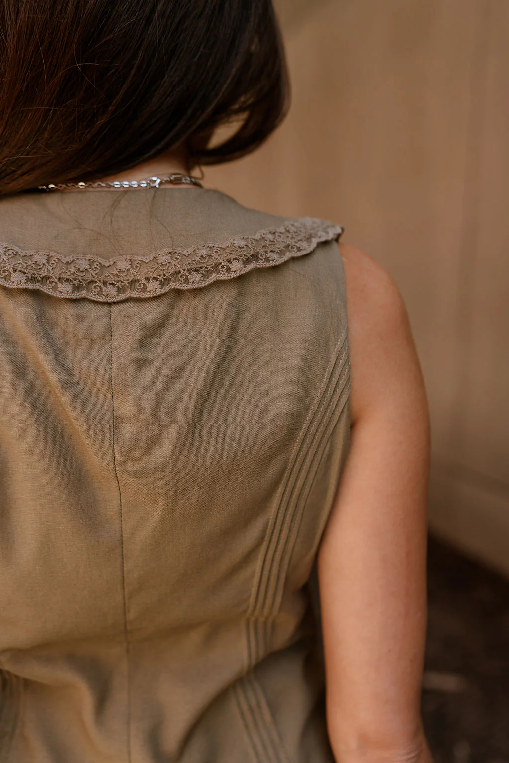 Jade Light Olive Lace Collar Vest - Image 8