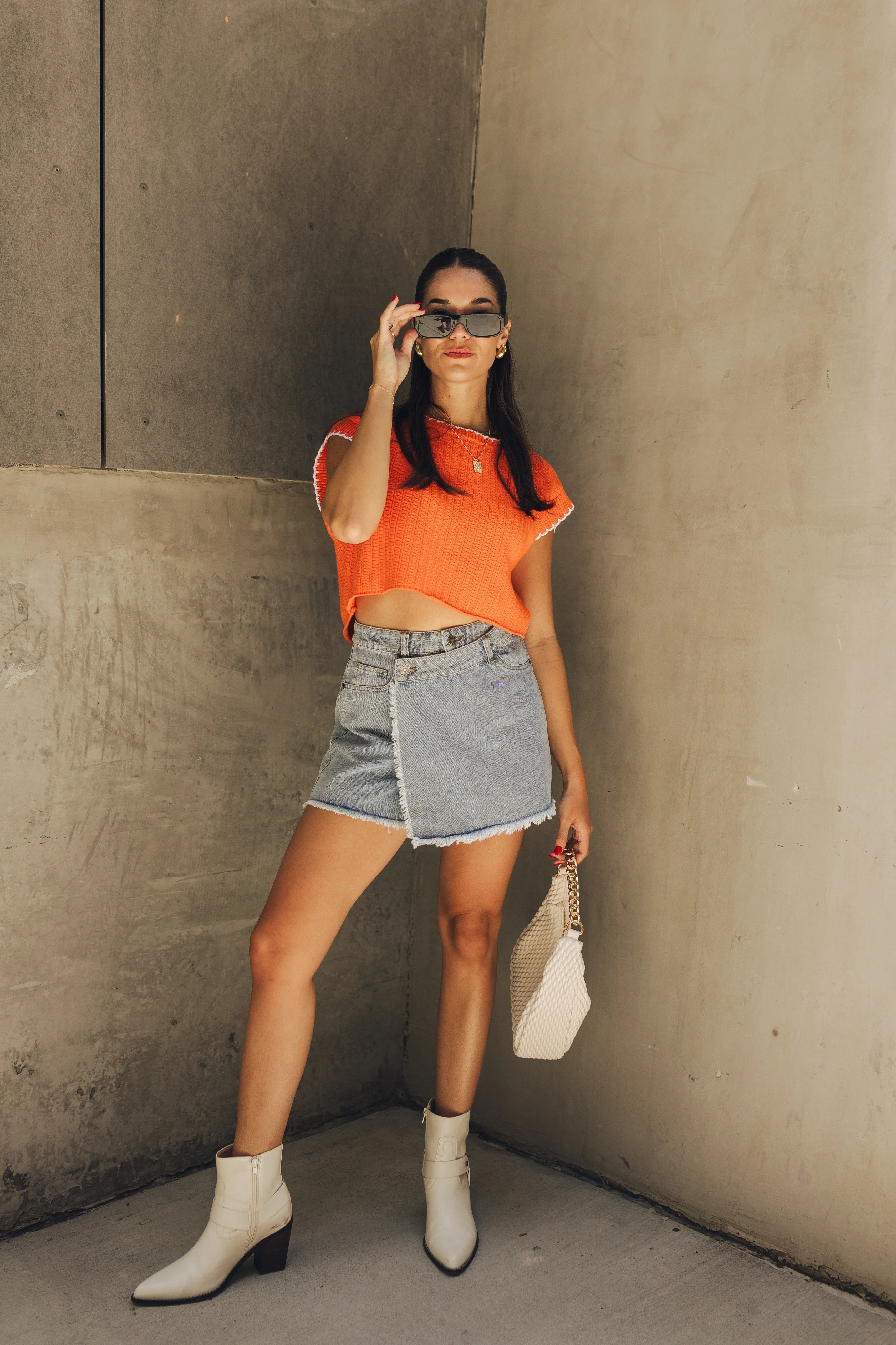 Jameson Asymmetrical Frayed Skort - Image 2