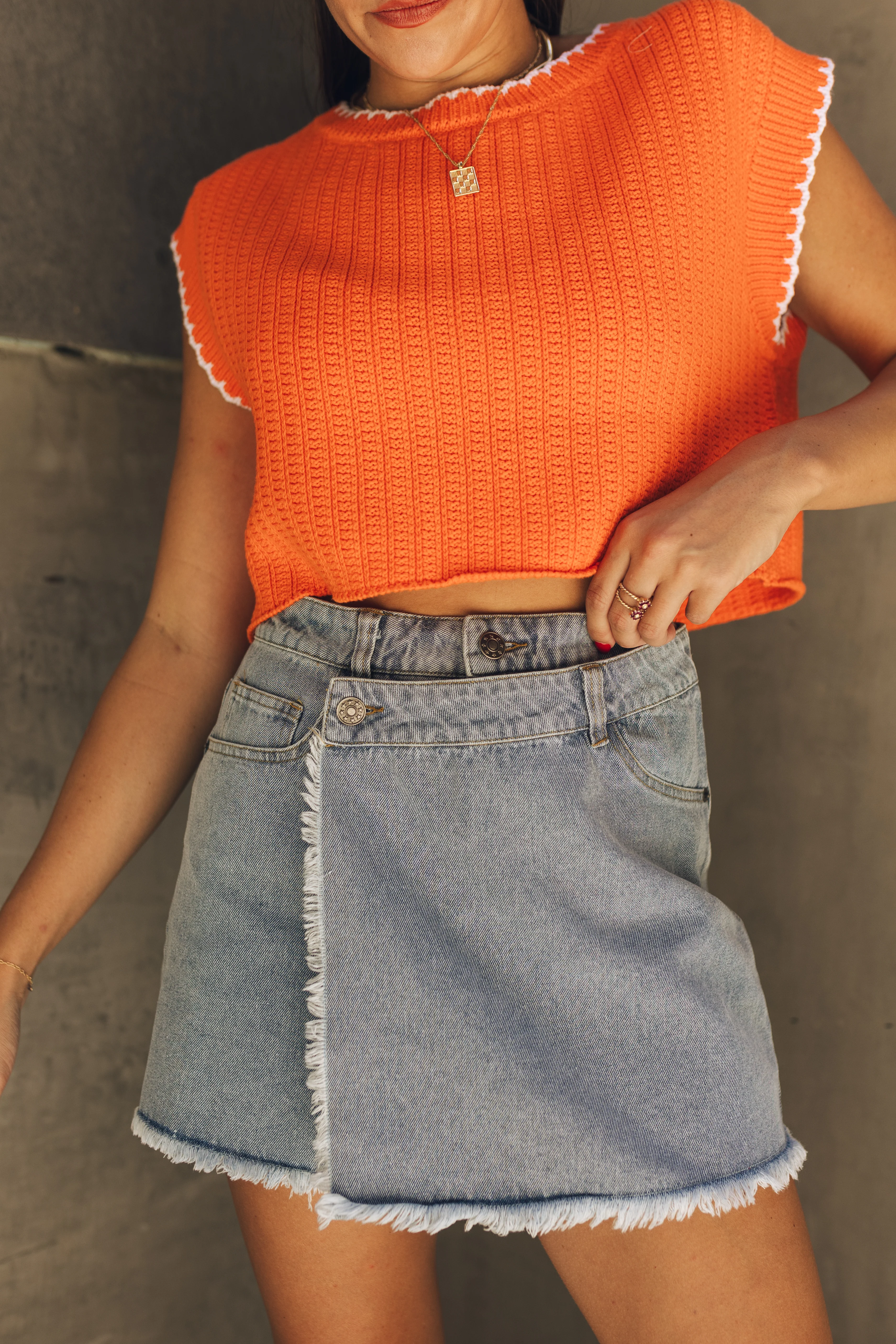 Jameson Asymmetrical Frayed Skort - Image 3