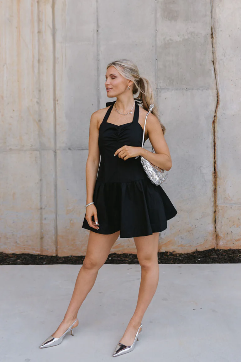 Jane Black Ruched Halter Neckline Mini Dress - Image 5