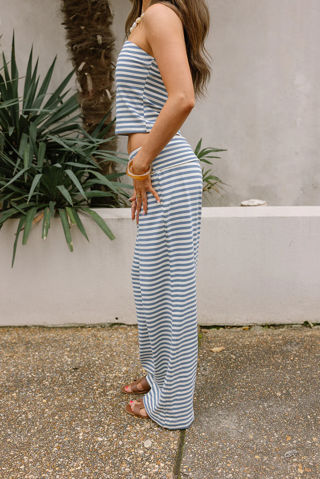 Jane Blue & Ivory Stripe Pants - Image 6