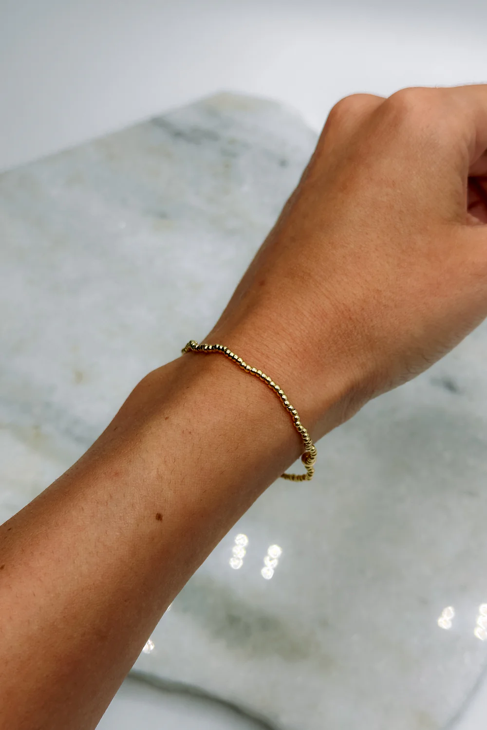 Jane Gold 2mm Beaded Water Resistant Bracelet