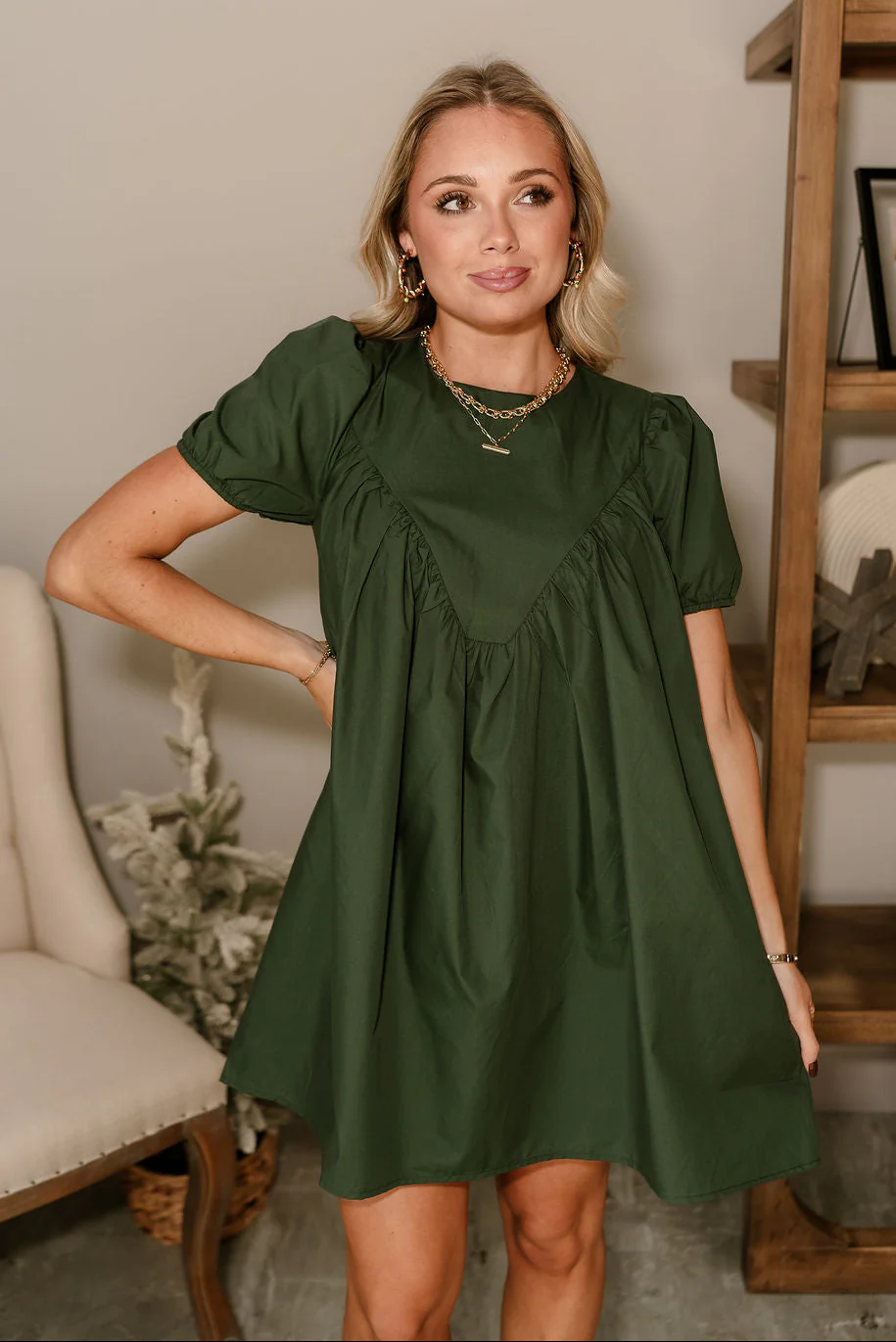 Jane Hunter Green Mini Dress
