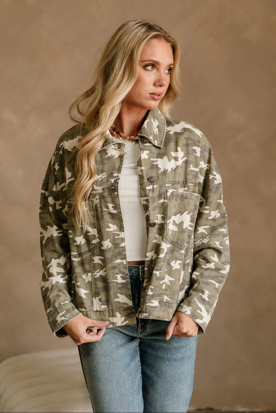 Janelle Light Camo Long Sleeve Jacket
