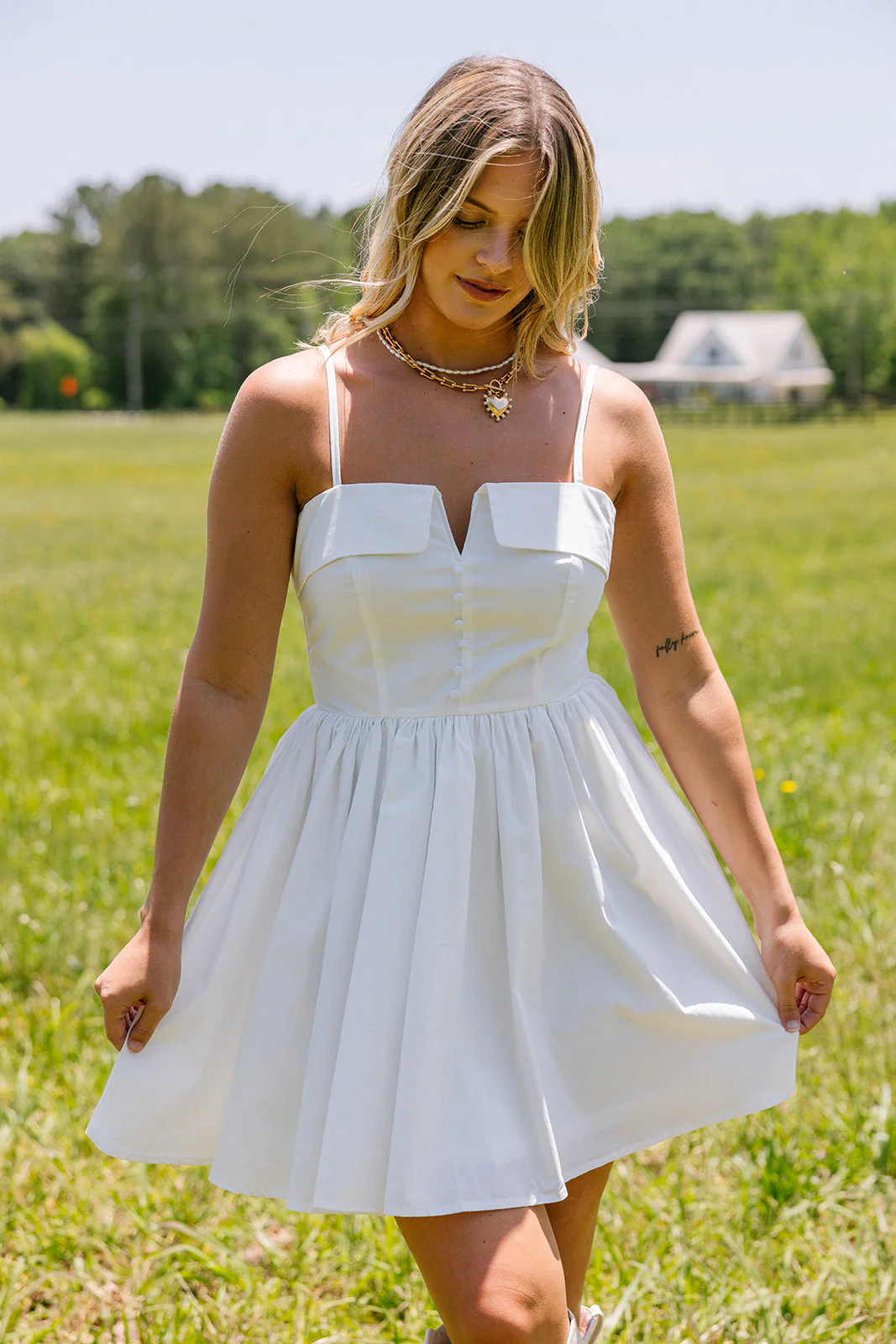 Janelle White Flare Mini Dress
