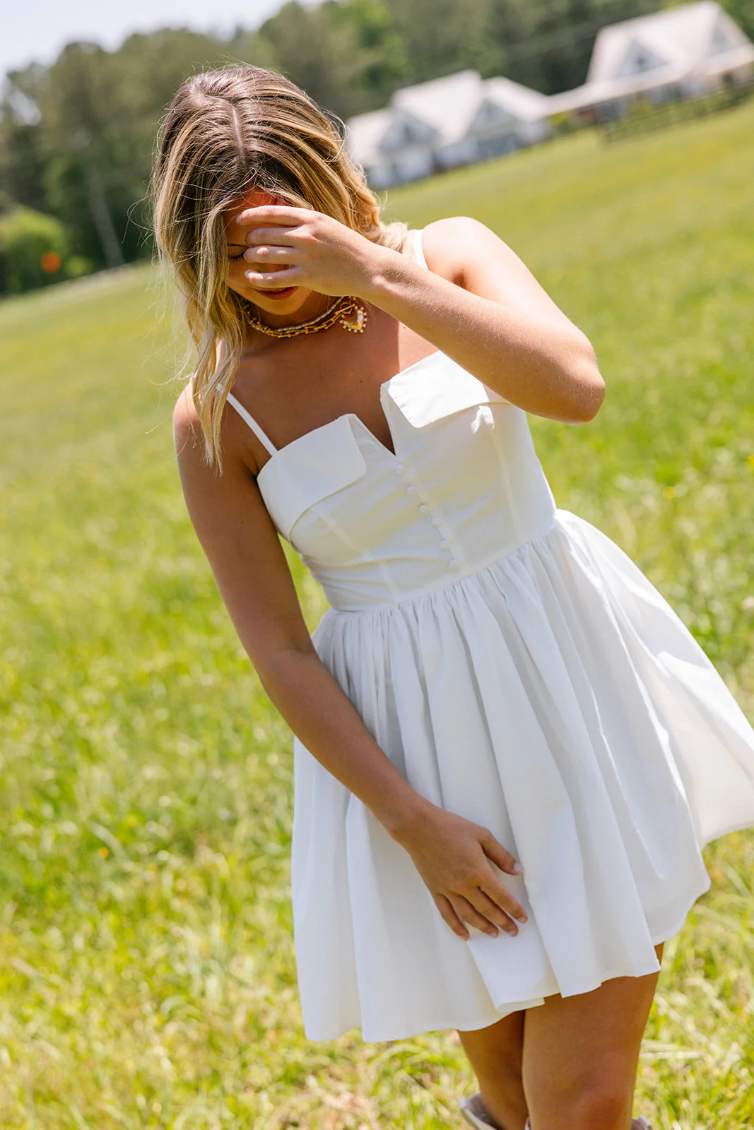 Janelle White Flare Mini Dress - Image 6