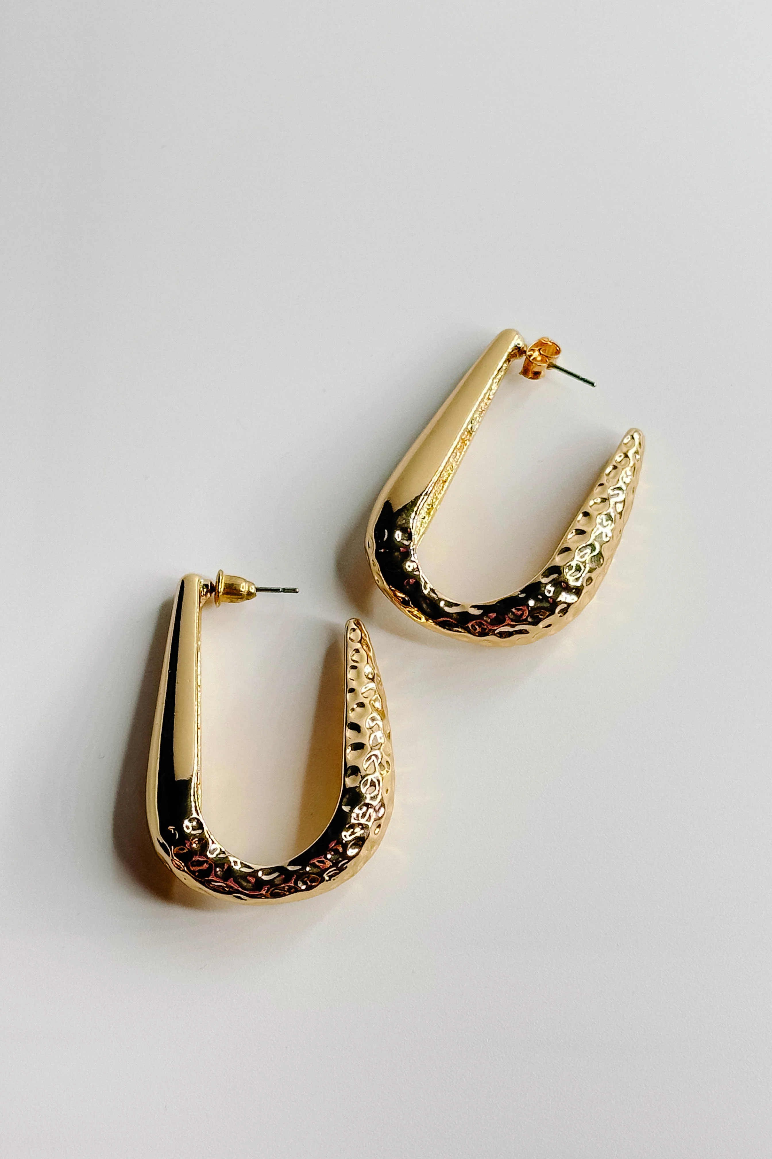 Janet Gold Dipped Hammered Hoop - Image 3