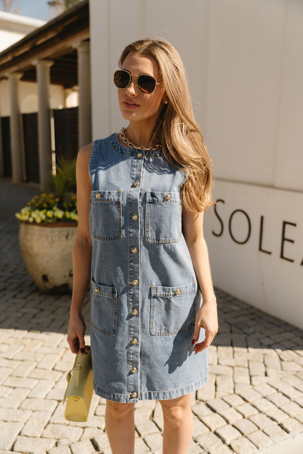 Janie Blue Denim Sleeveless Mini Dress - Image 3