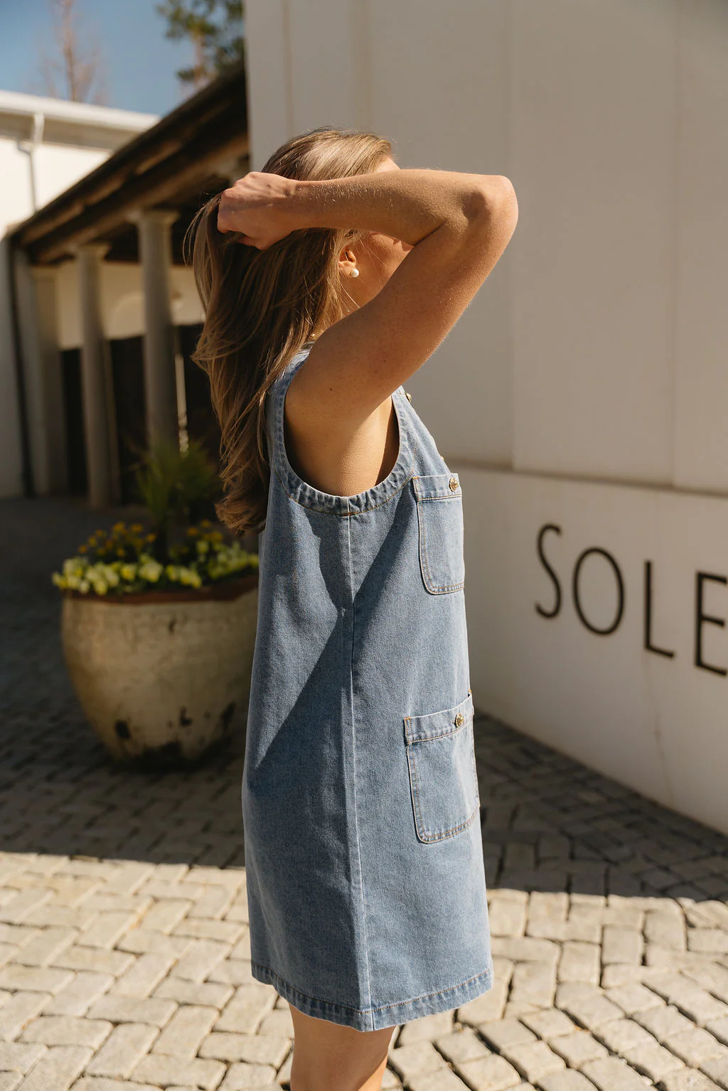 Janie Blue Denim Sleeveless Mini Dress - Image 5
