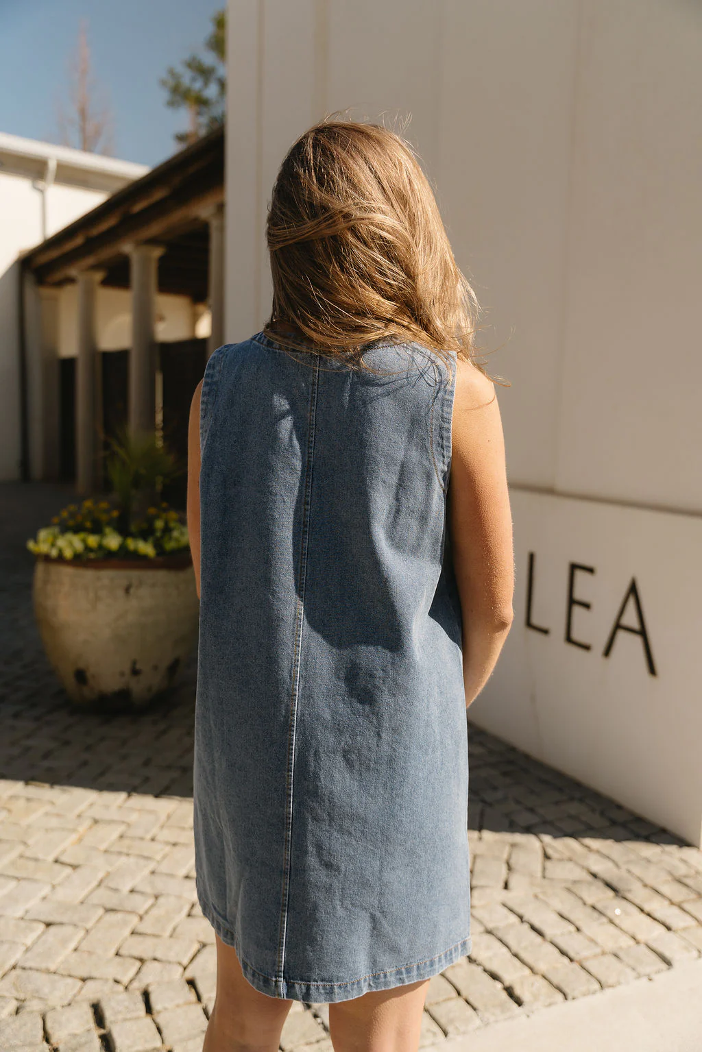 Janie Blue Denim Sleeveless Mini Dress - Image 8