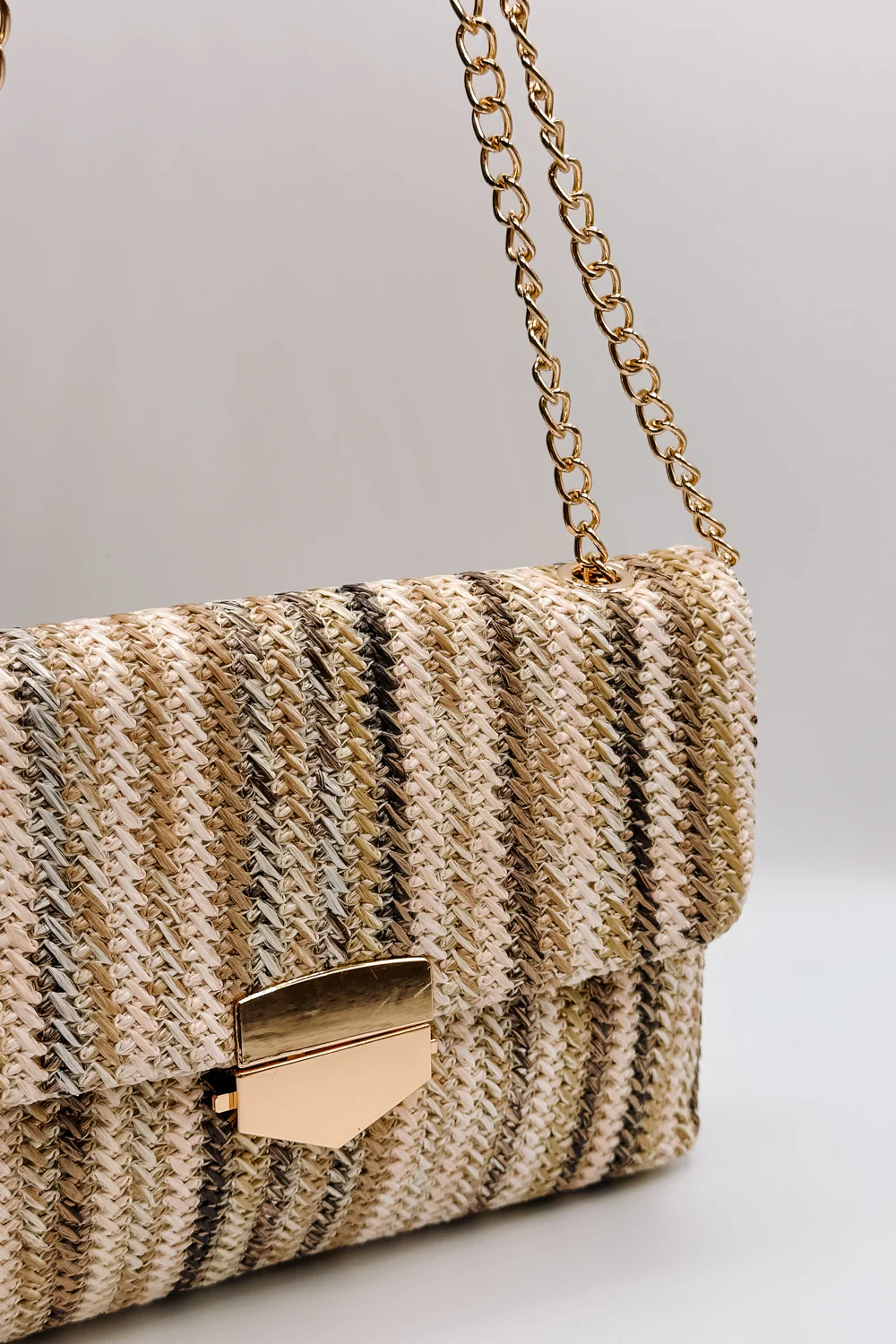 Janie Natural Multi Gold Chain Purse - Image 2