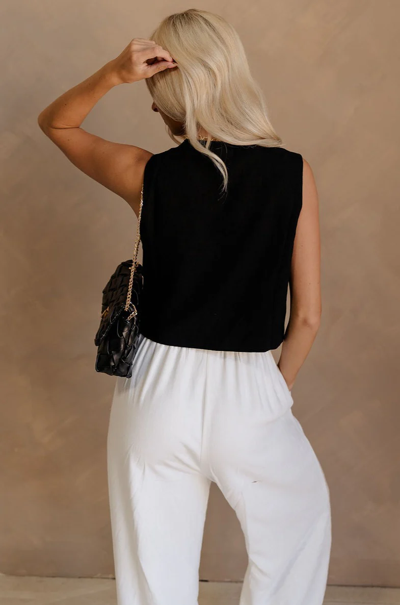 Jasmine Black Button-Up Vest - Image 9