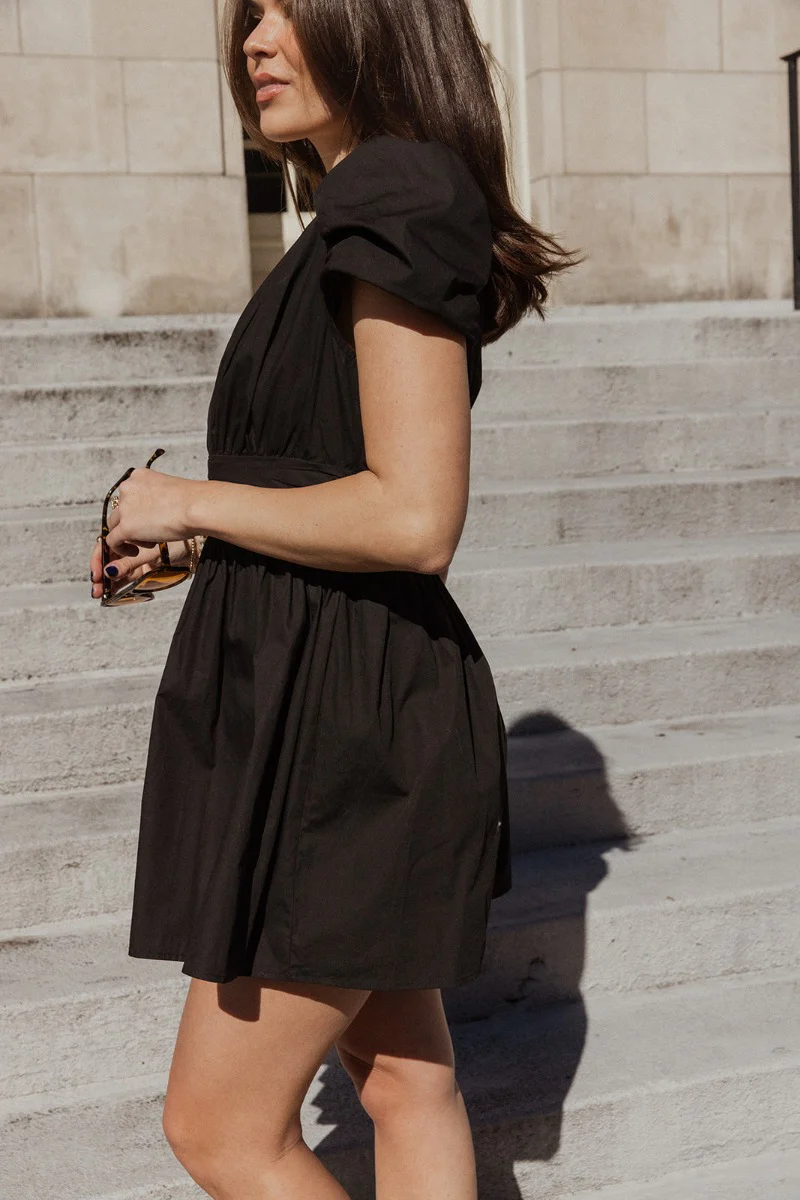 Jasmine Black Short Sleeve Mini Dress - Image 5