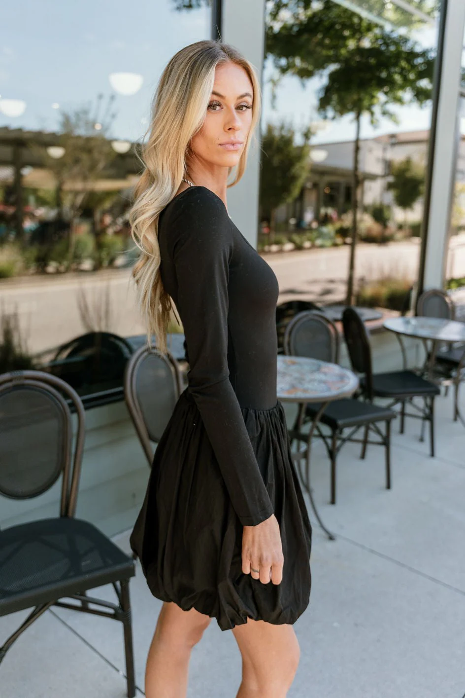 Jemma Black Long Sleeve Bubble Dress - Image 5