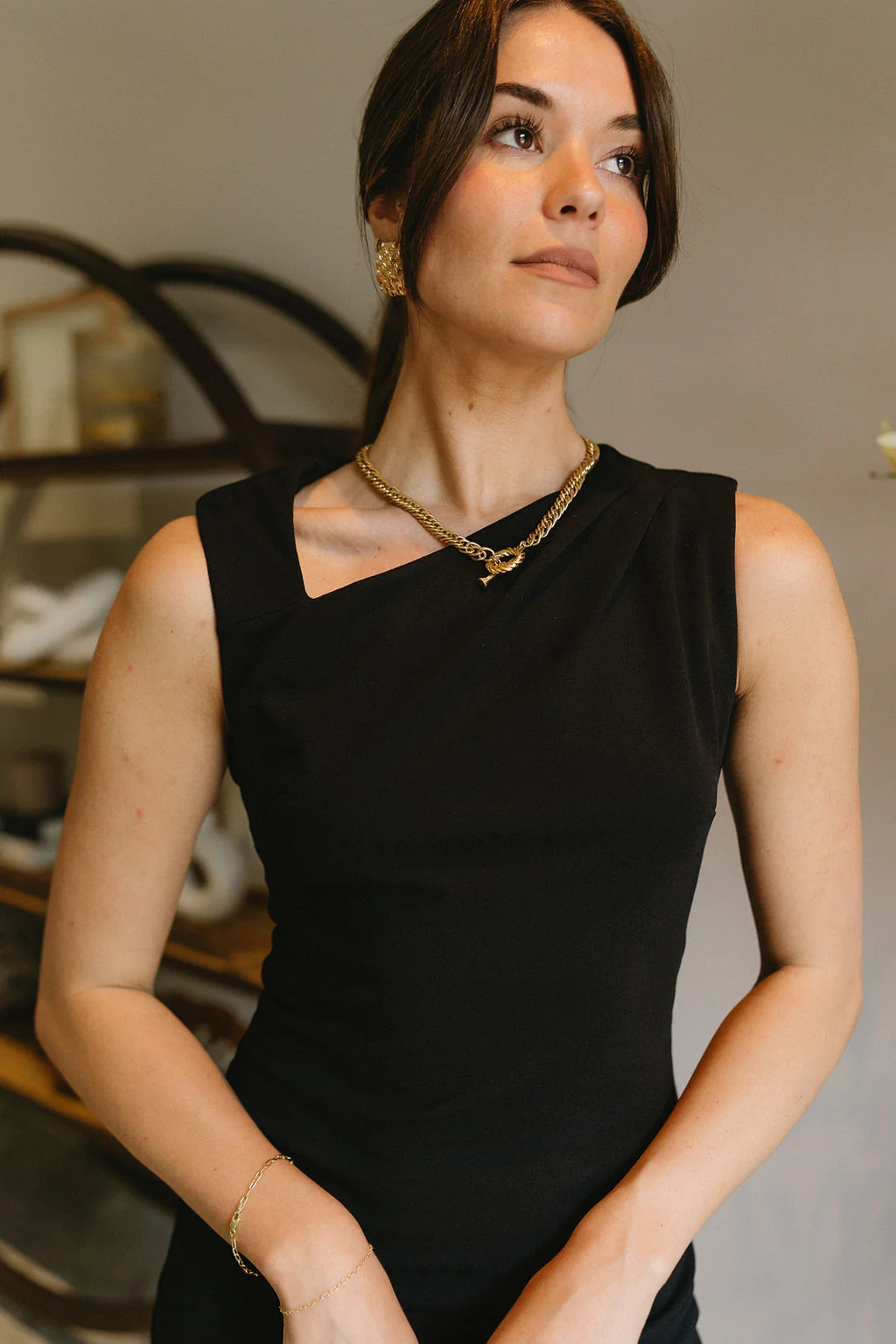Jenna Black Side Scooped Neckline Mini Dress - Image 2