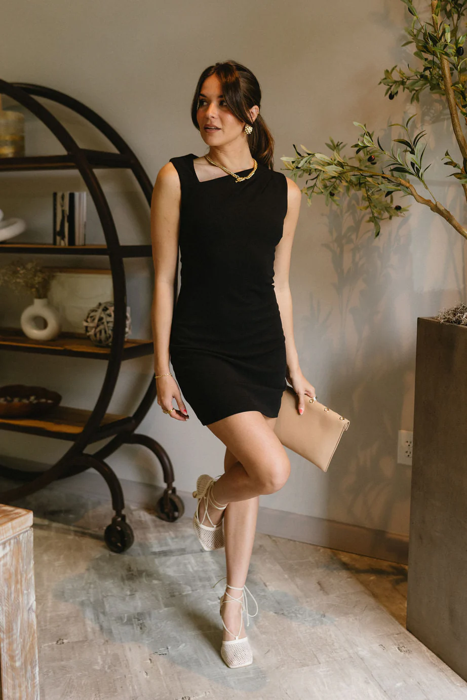 Jenna Black Side Scooped Neckline Mini Dress - Image 5