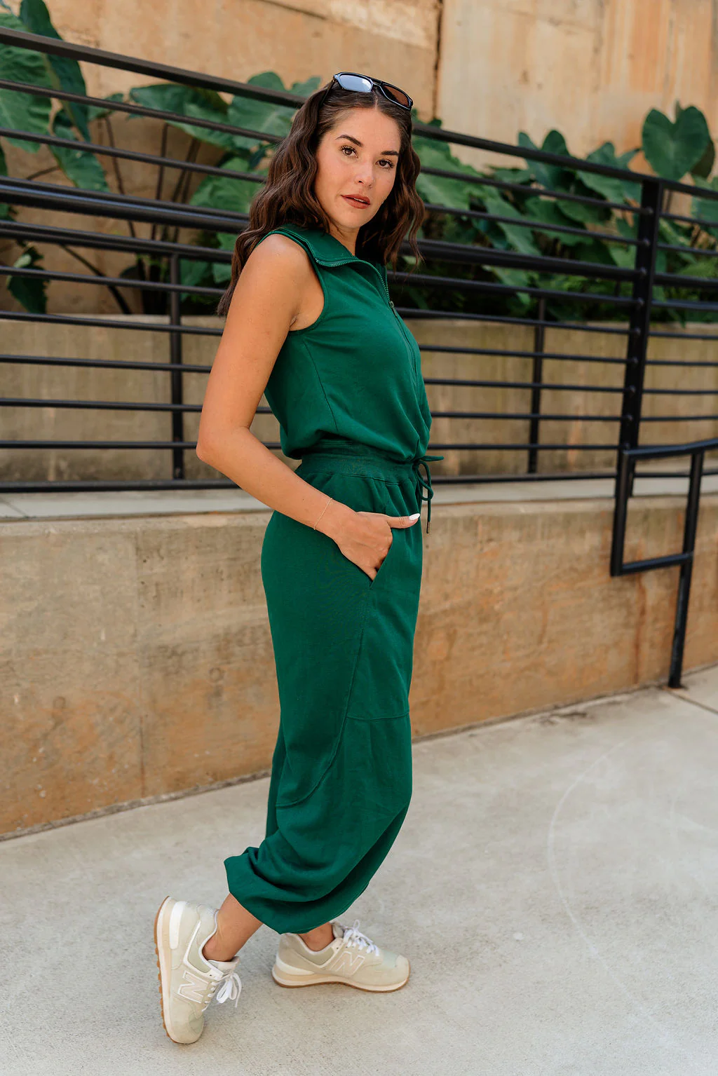 Jenna Dark Green Knit Jumpsuit - Image 4