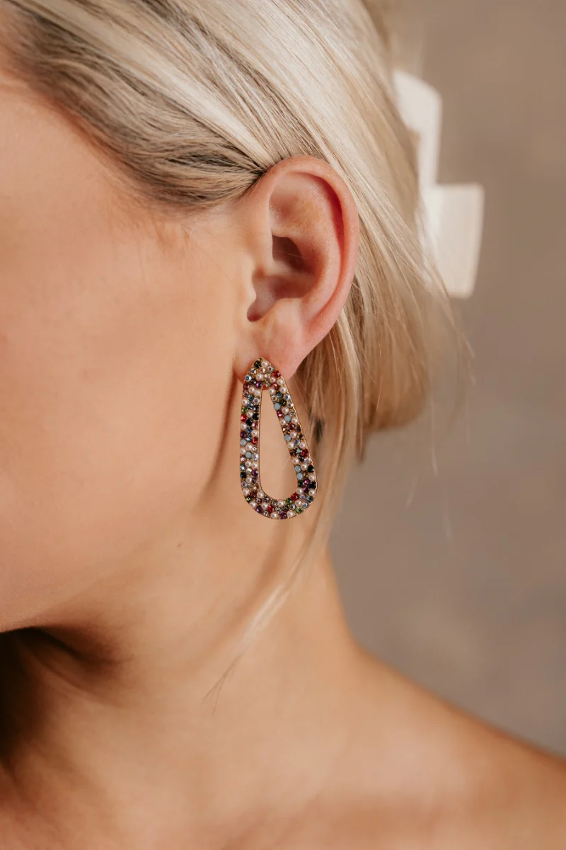 Jenna Multi & Pearl Beaded Earring - Image 2