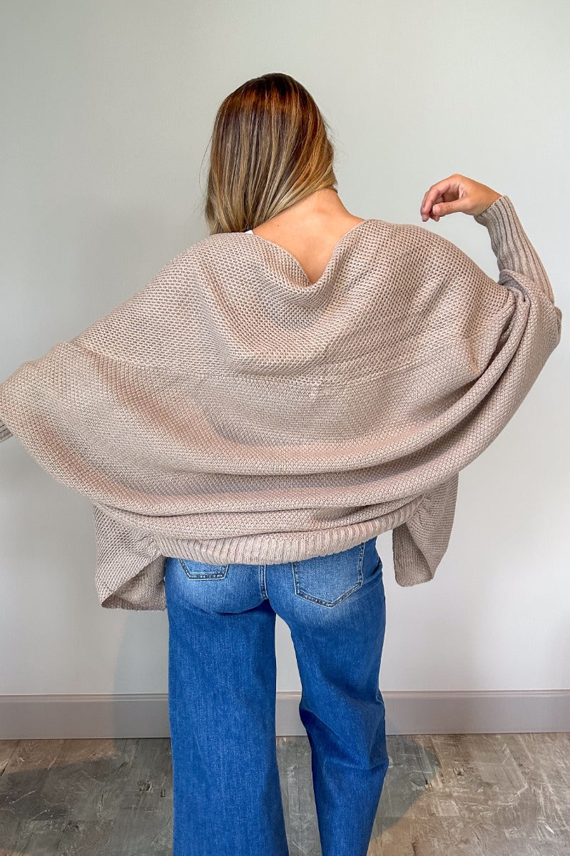 Jennifer Mocha Knit Long Sleeve Open Cardigan - Image 7