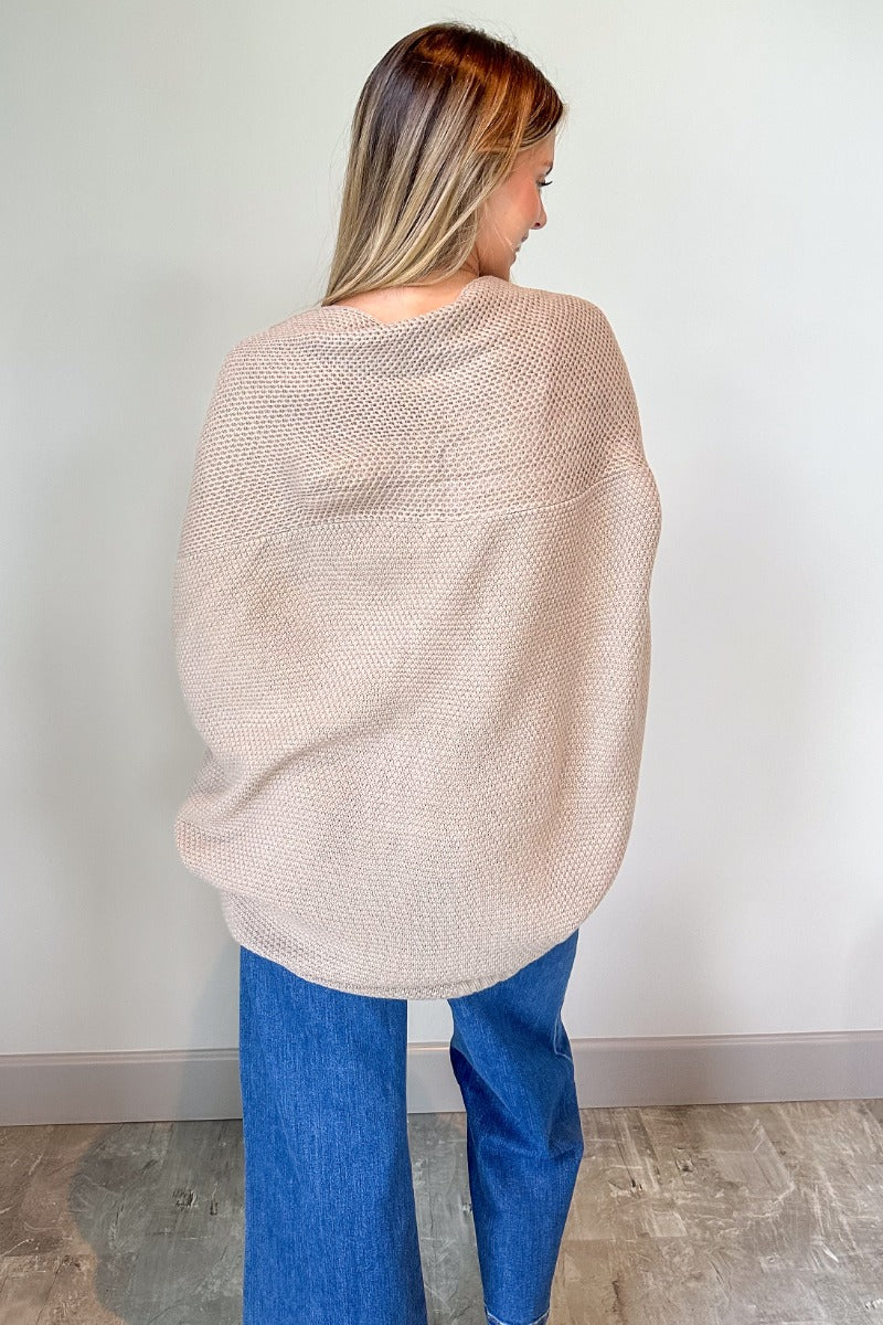 Jennifer Mocha Knit Long Sleeve Open Cardigan - Image 8