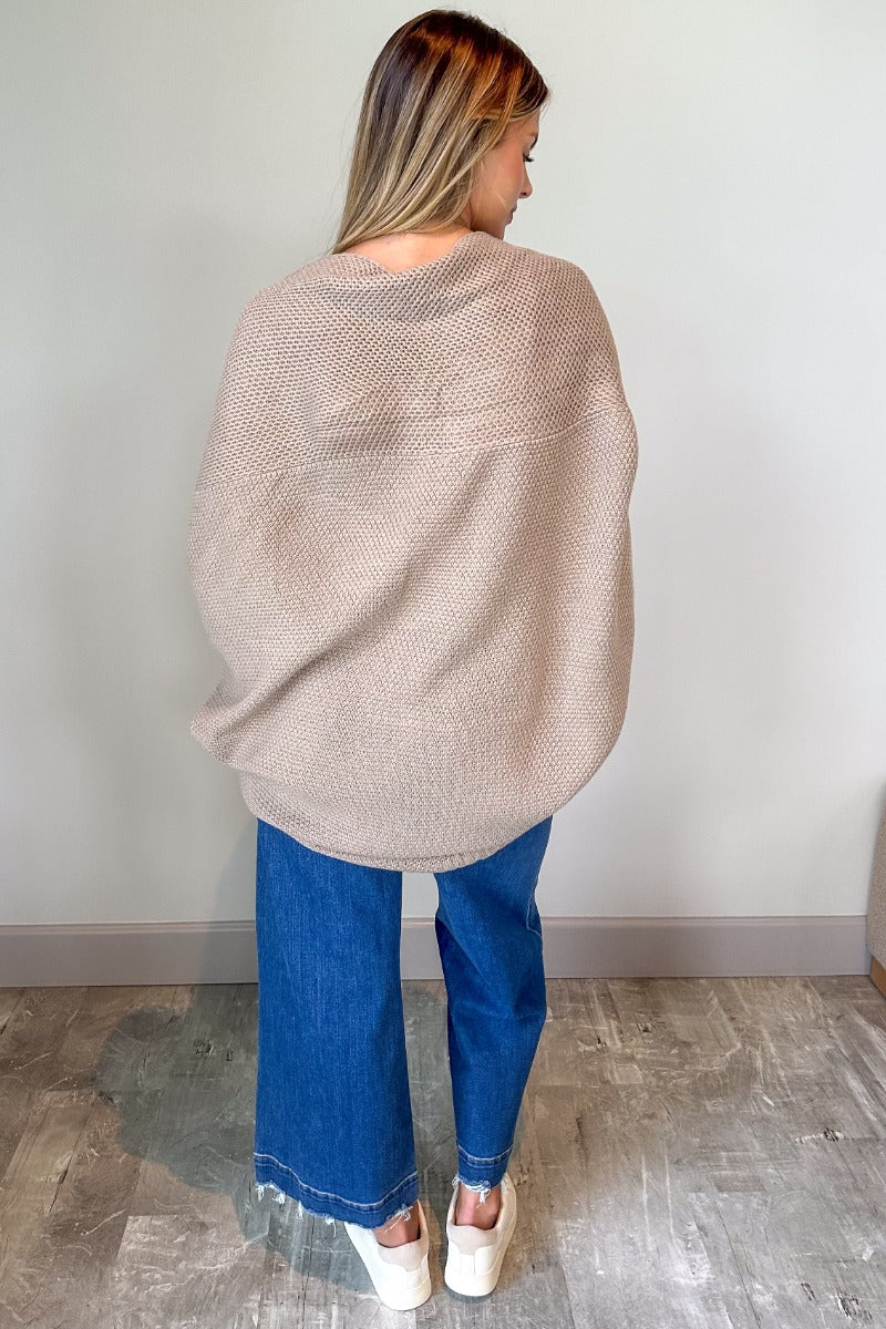 Jennifer Mocha Knit Long Sleeve Open Cardigan - Image 9