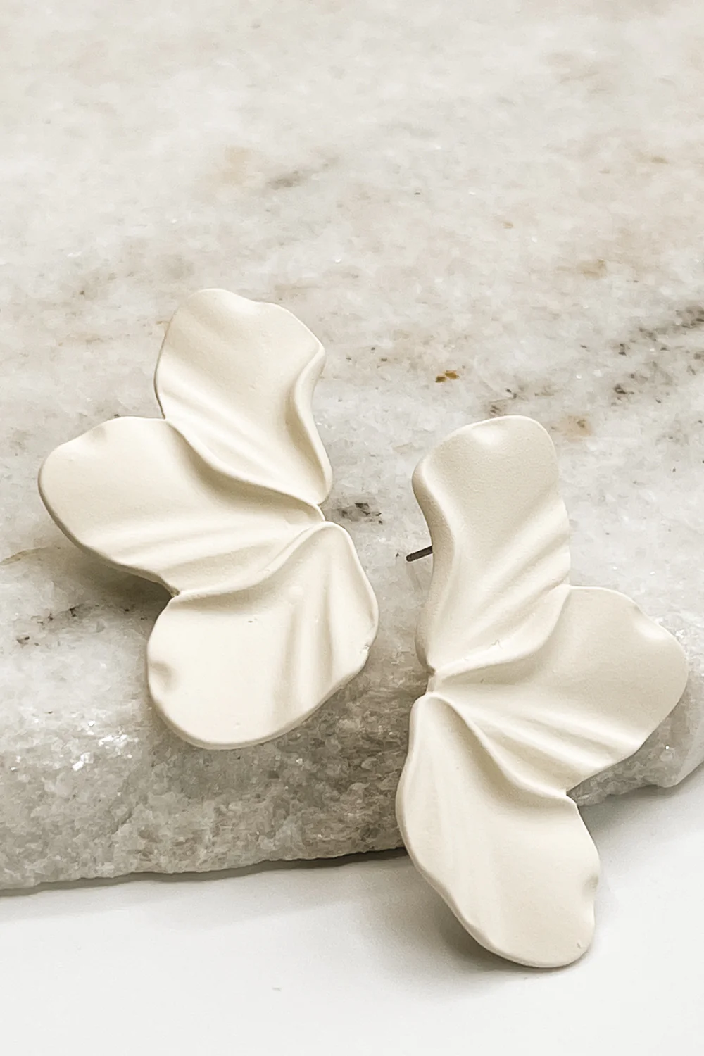 Jennifer White Floral Studs - Image 2