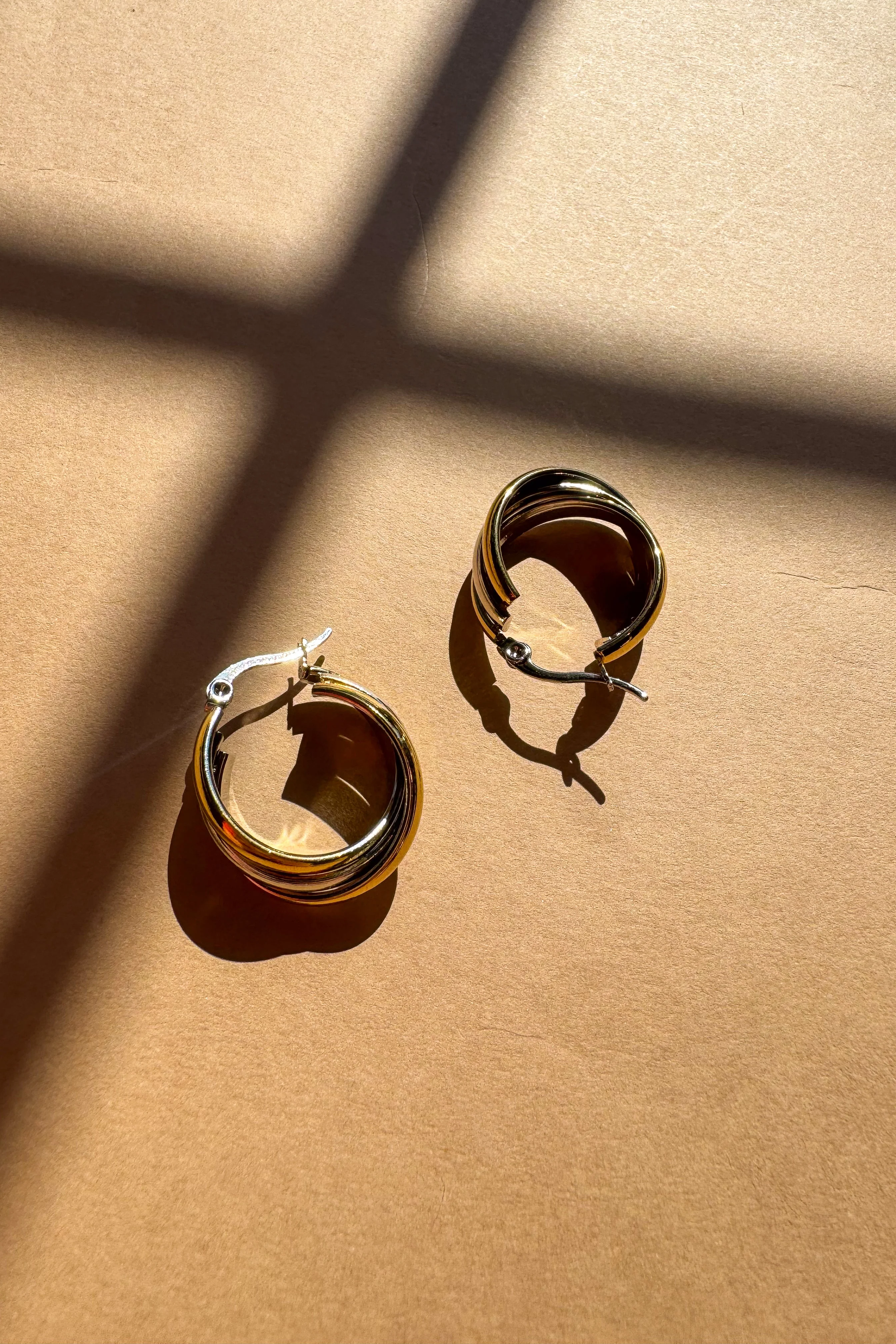 Jenny Gold & Silver Twisted Hoop Earrings