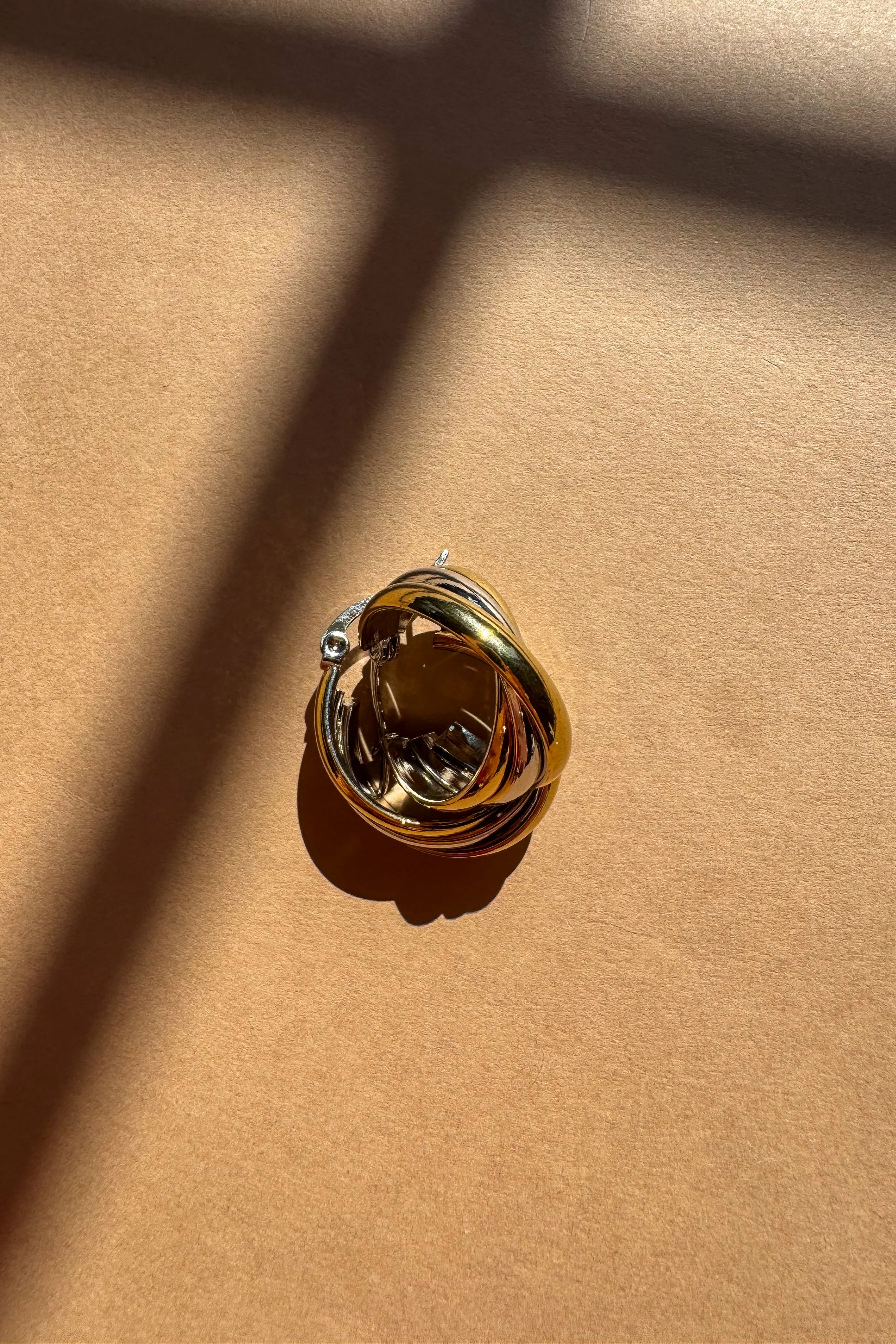Jenny Gold & Silver Twisted Hoop Earrings - Image 2