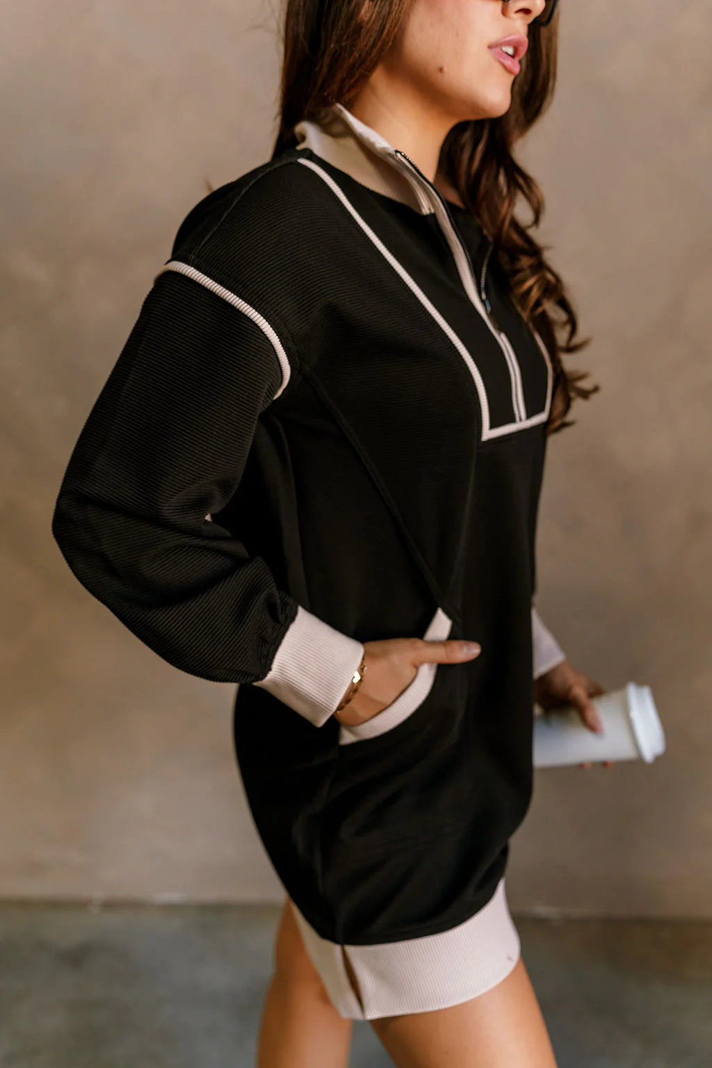 Jesse Black & Tan Quarter-Zip Dress - Image 6