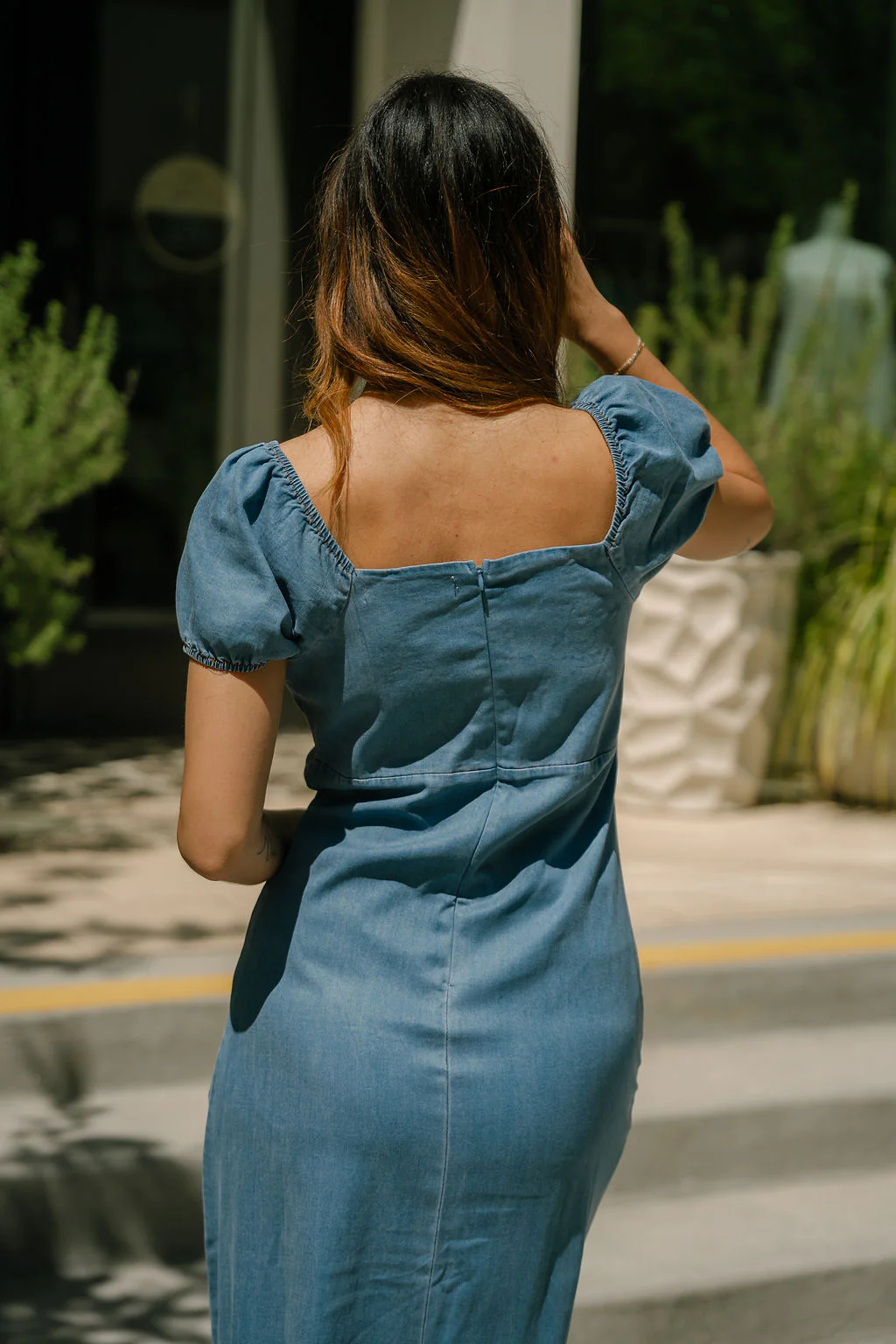 Jessie Denim Puff Sleeve Maxi Dress - Image 7