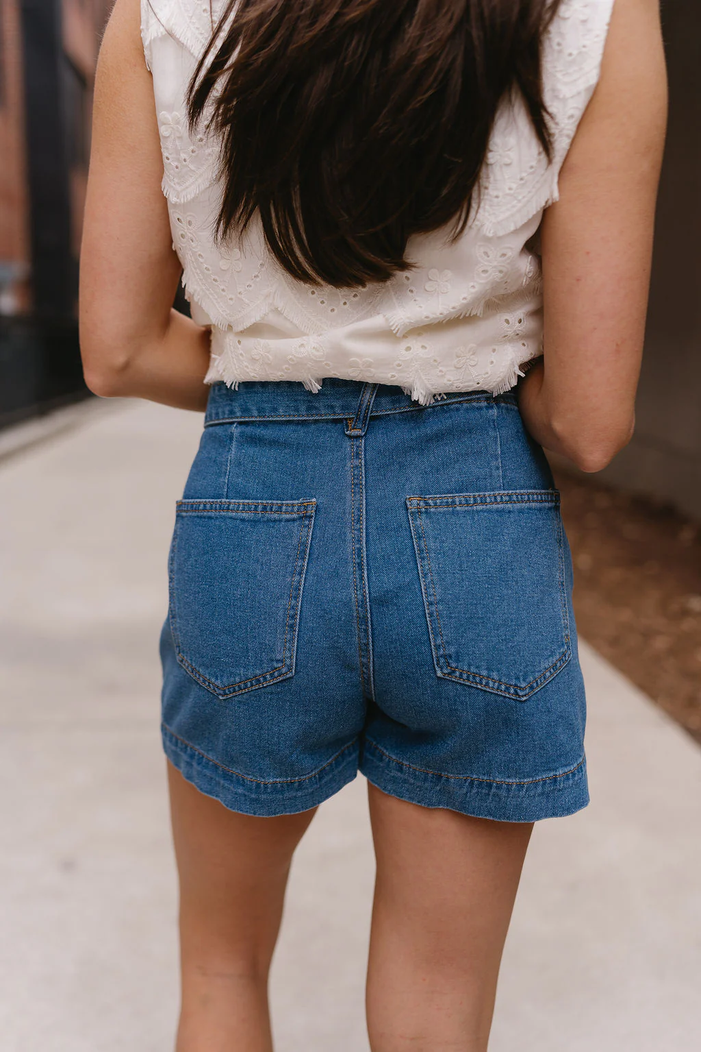 Jessie Denim Tie Waist Mini Skort - Image 4