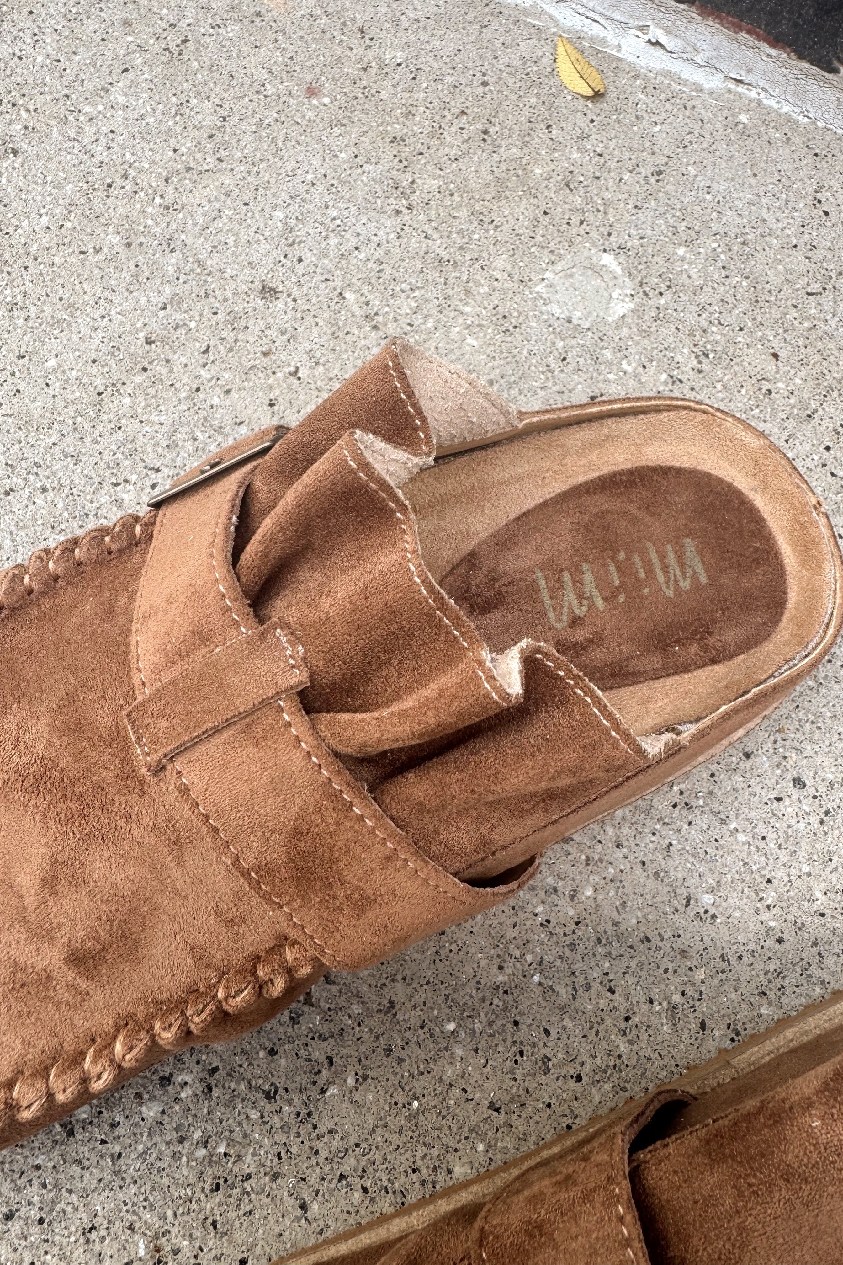 Joia Brown Suede Slide-On Clog Mule - Image 11
