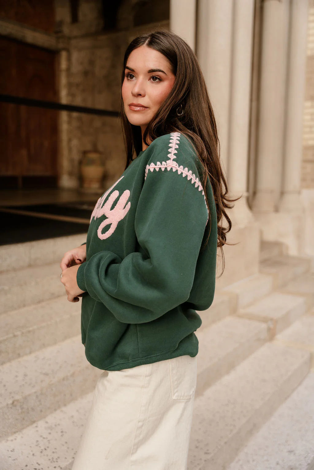 Jolly Green & Pink Pullover - Image 4
