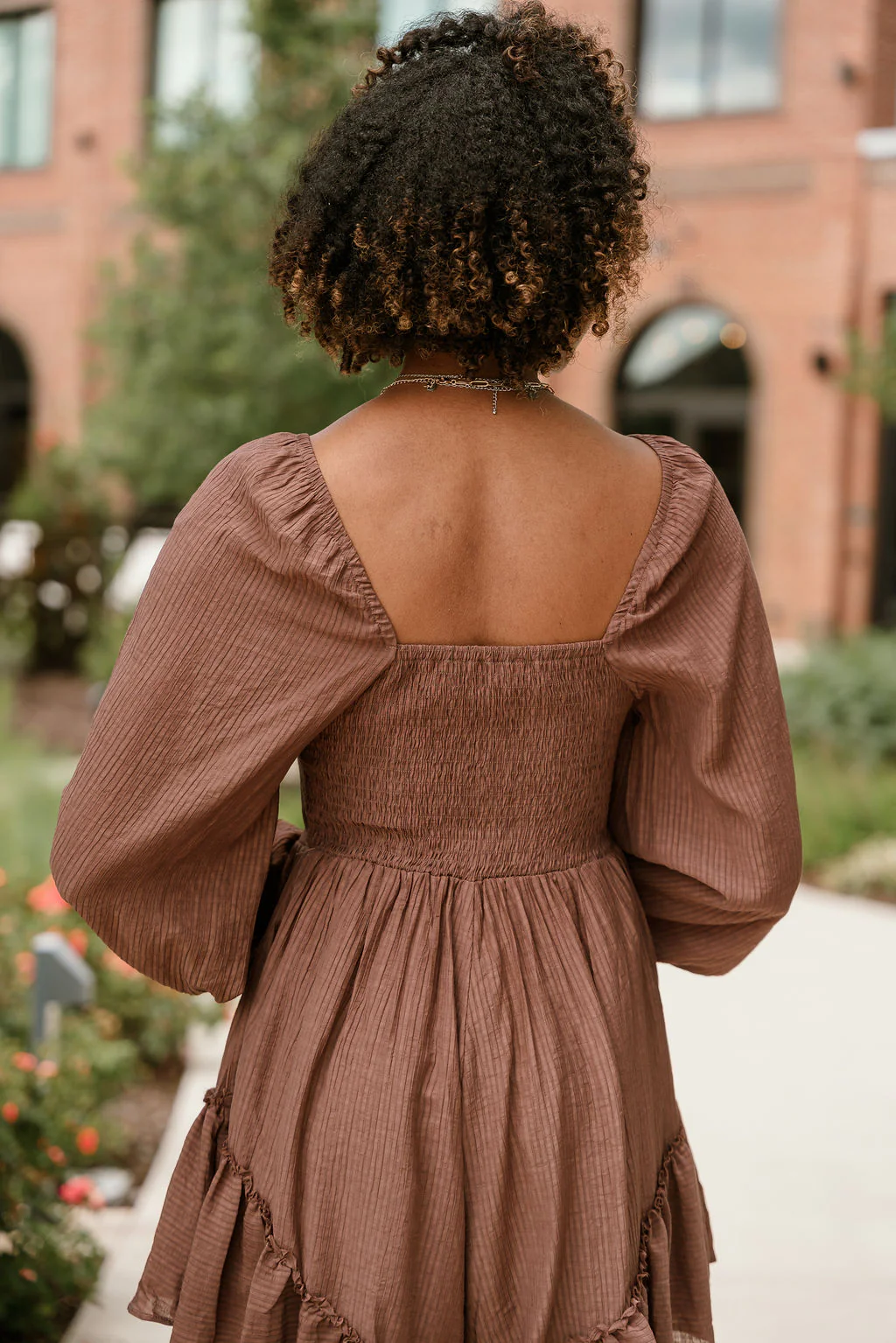 Jordan Mocha Brown Long Sleeve Romper - Image 4