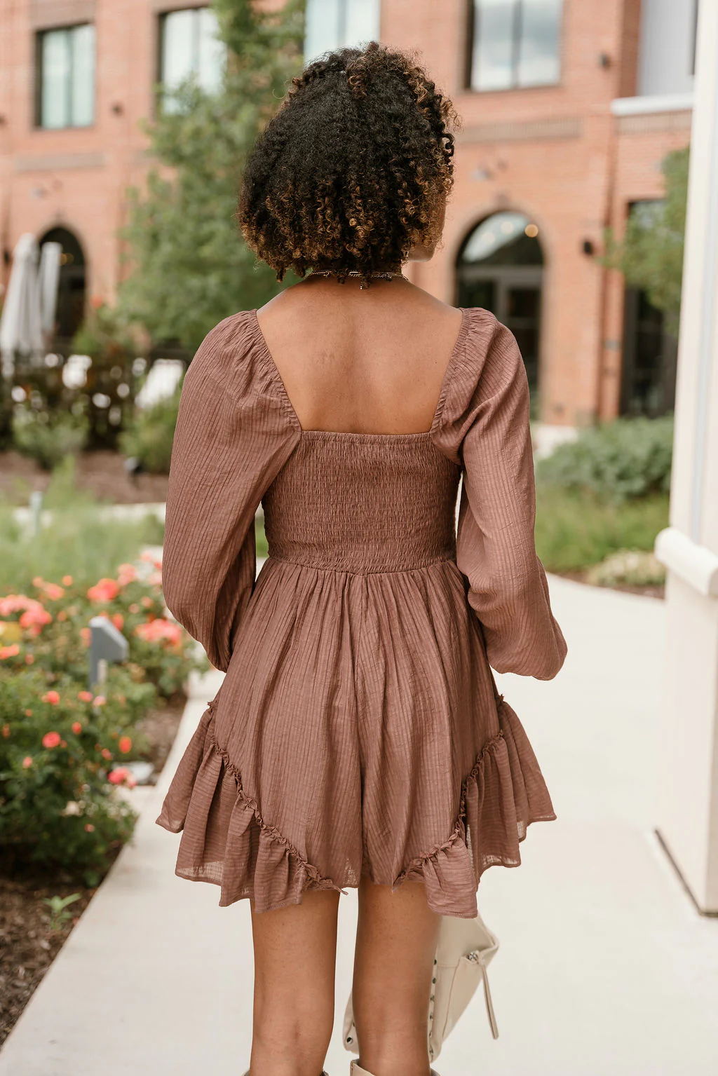 Jordan Mocha Brown Long Sleeve Romper - Image 8