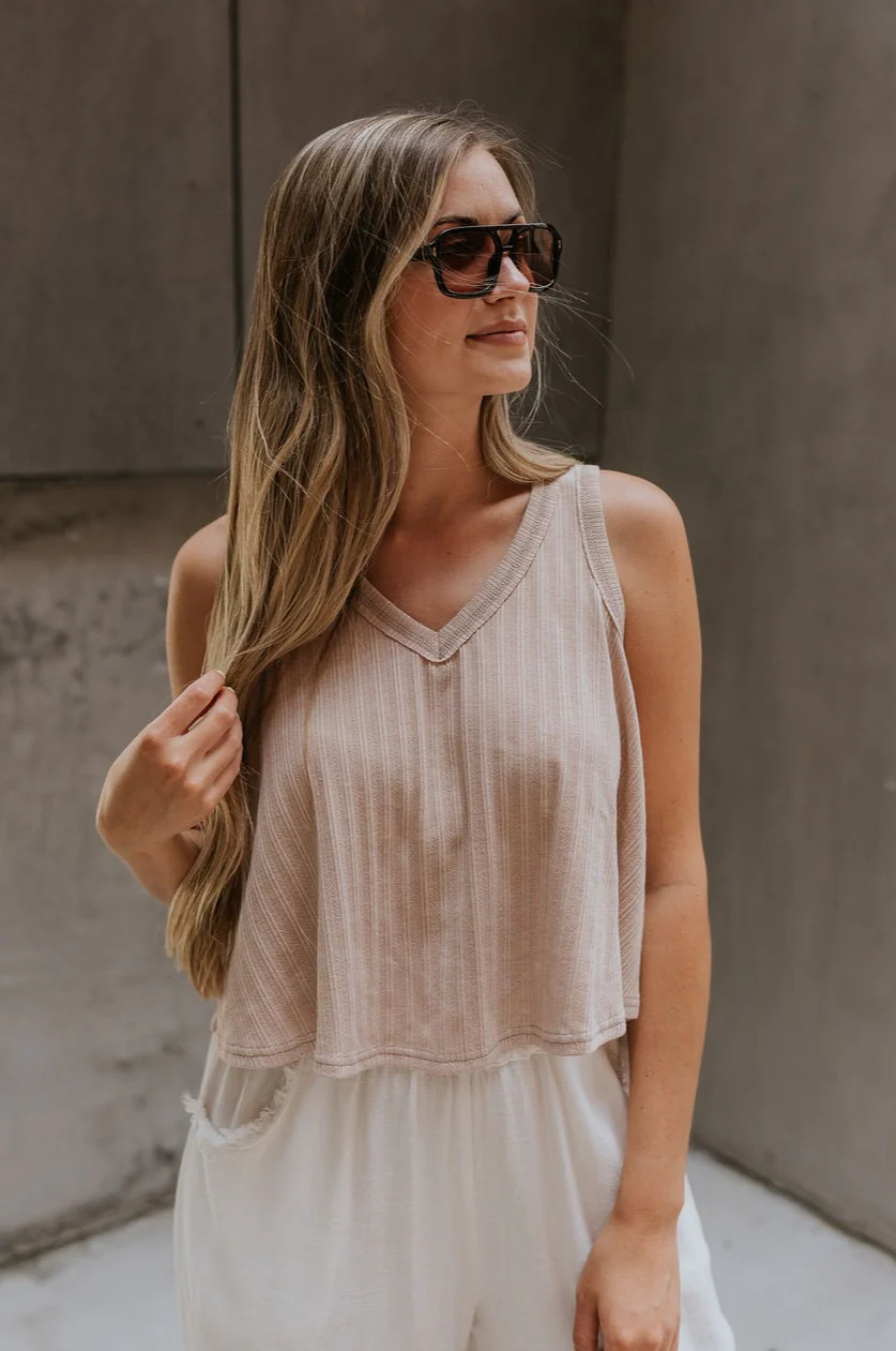 Jordyn Taupe Tank Top
