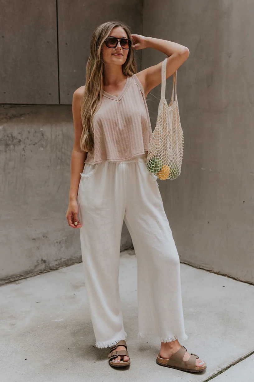 Jordyn Taupe Tank Top - Image 3