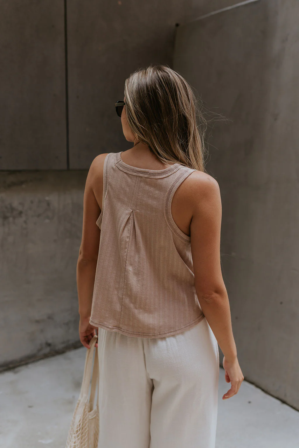 Jordyn Taupe Tank Top - Image 5