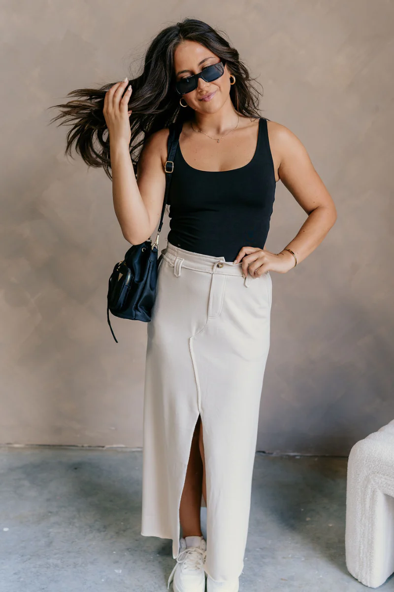 Josie Black Basic Scoop Neck Tank - Image 2