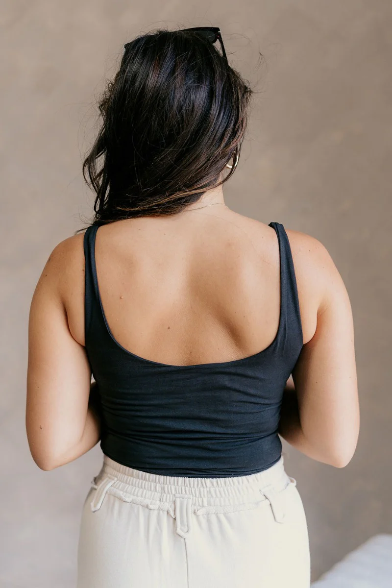 Josie Black Basic Scoop Neck Tank - Image 7