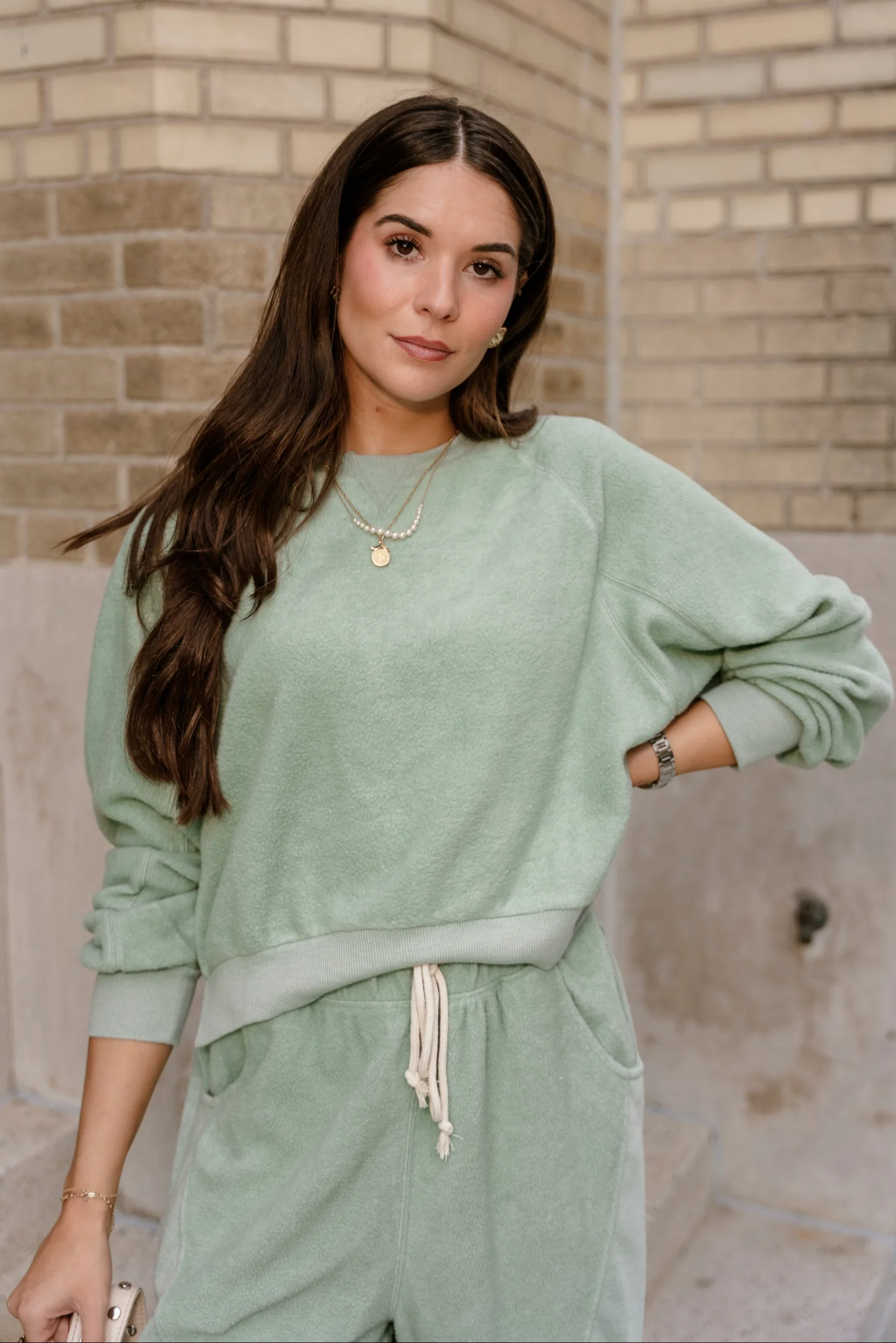 Journey Light Sage Long Sleeve Sweatshirt