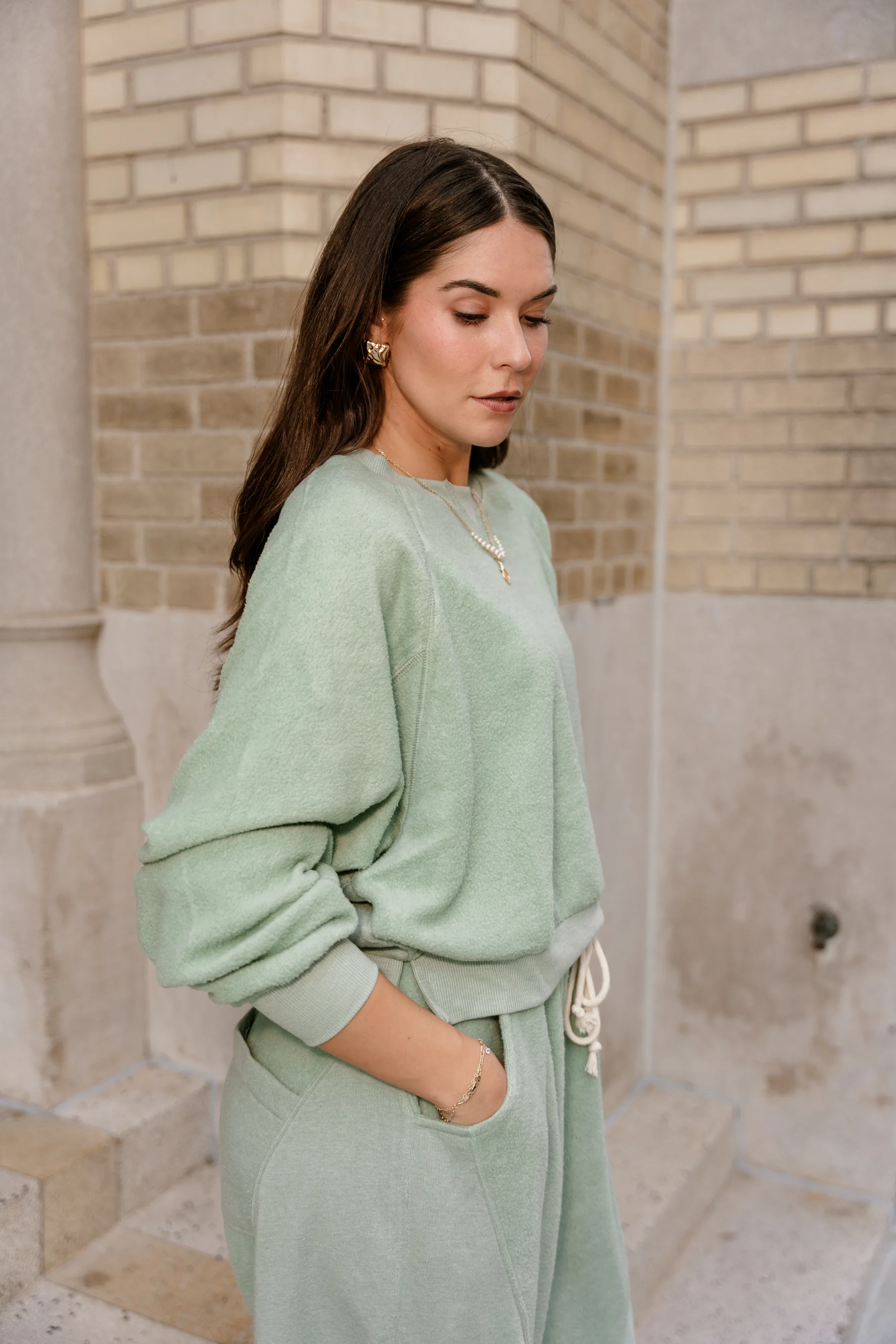 Journey Light Sage Long Sleeve Sweatshirt - Image 2