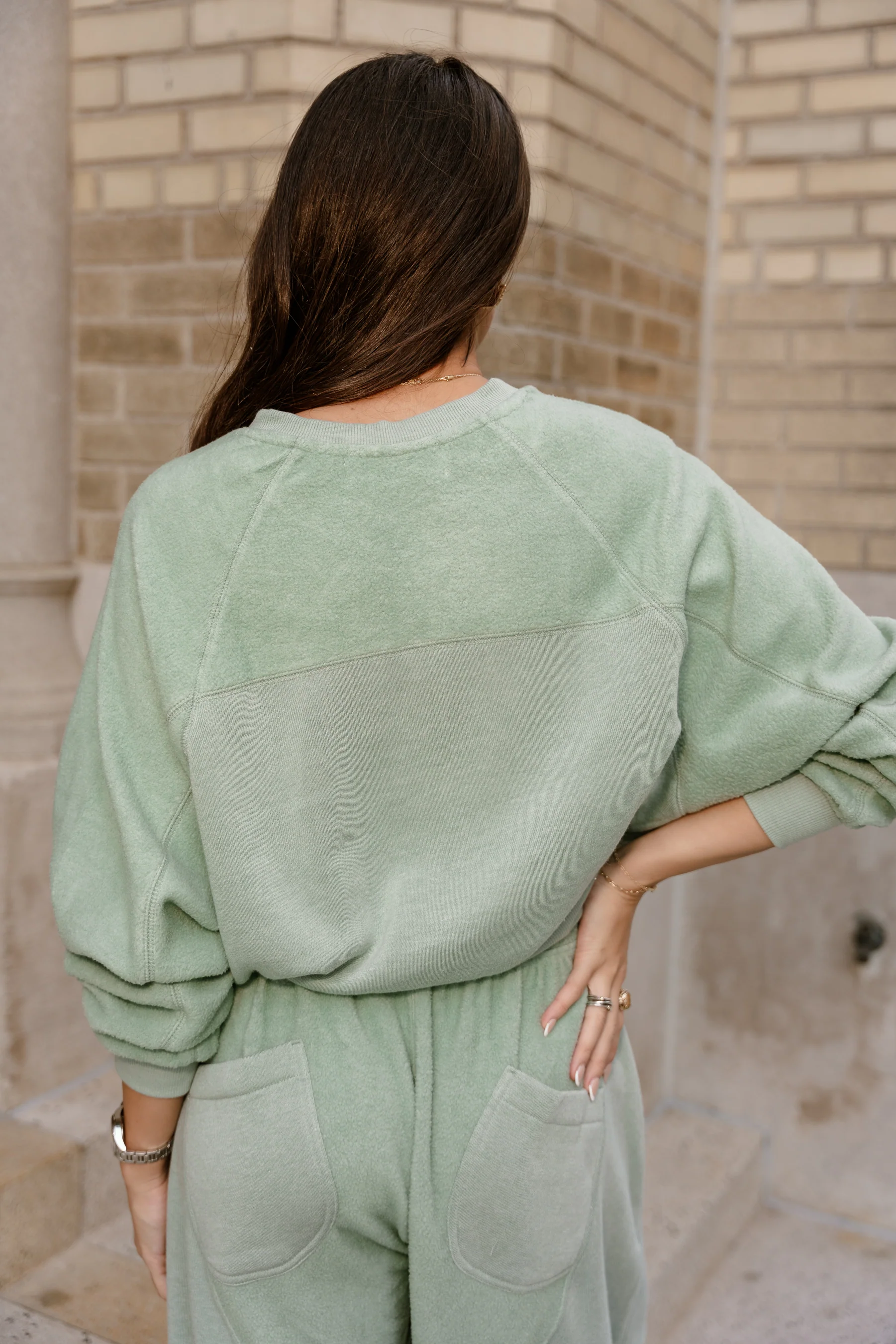 Journey Light Sage Long Sleeve Sweatshirt - Image 3