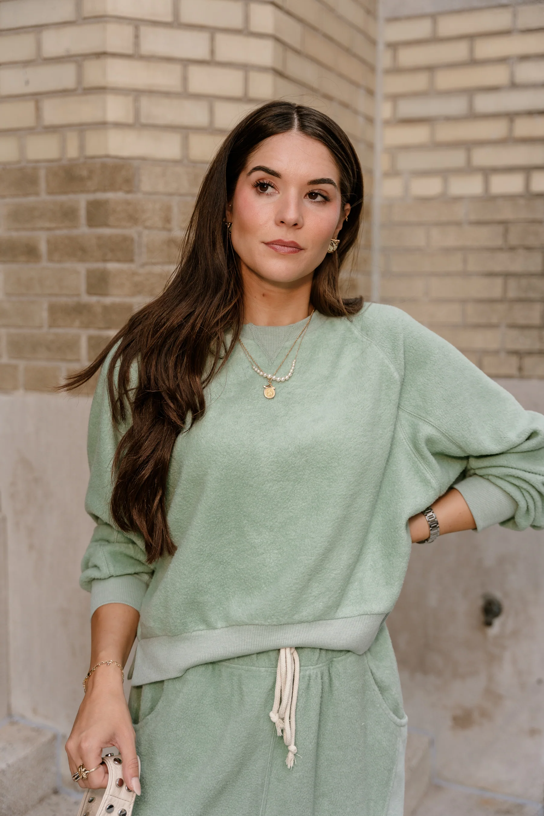 Journey Light Sage Long Sleeve Sweatshirt - Image 4